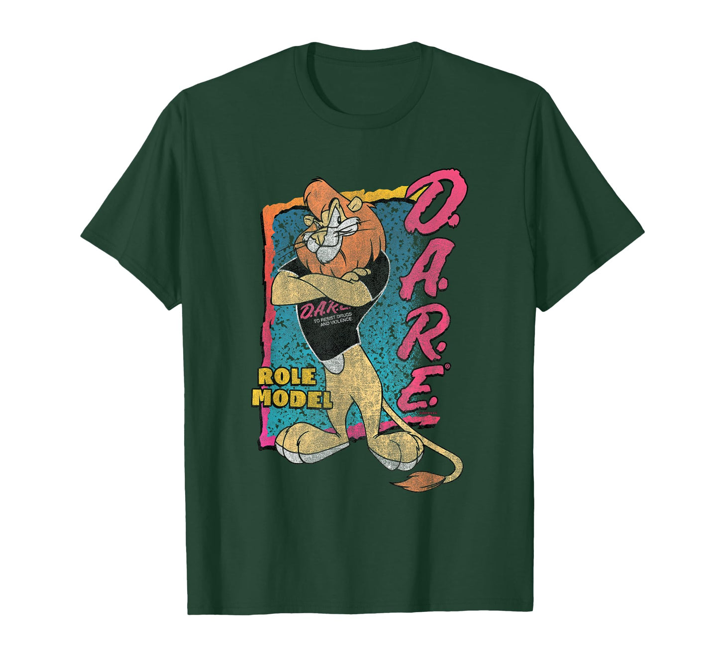 D.A.R.E. Program 90's Style Daren The Lion Role Model PSA T-Shirt