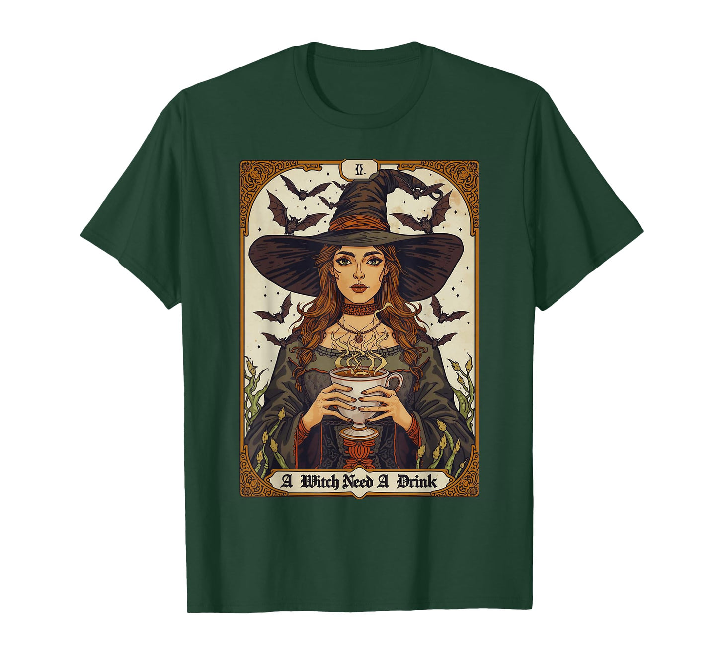 Vintage Halloween Witch Pumpkin Spice Latte Syrup Creamer T-Shirt
