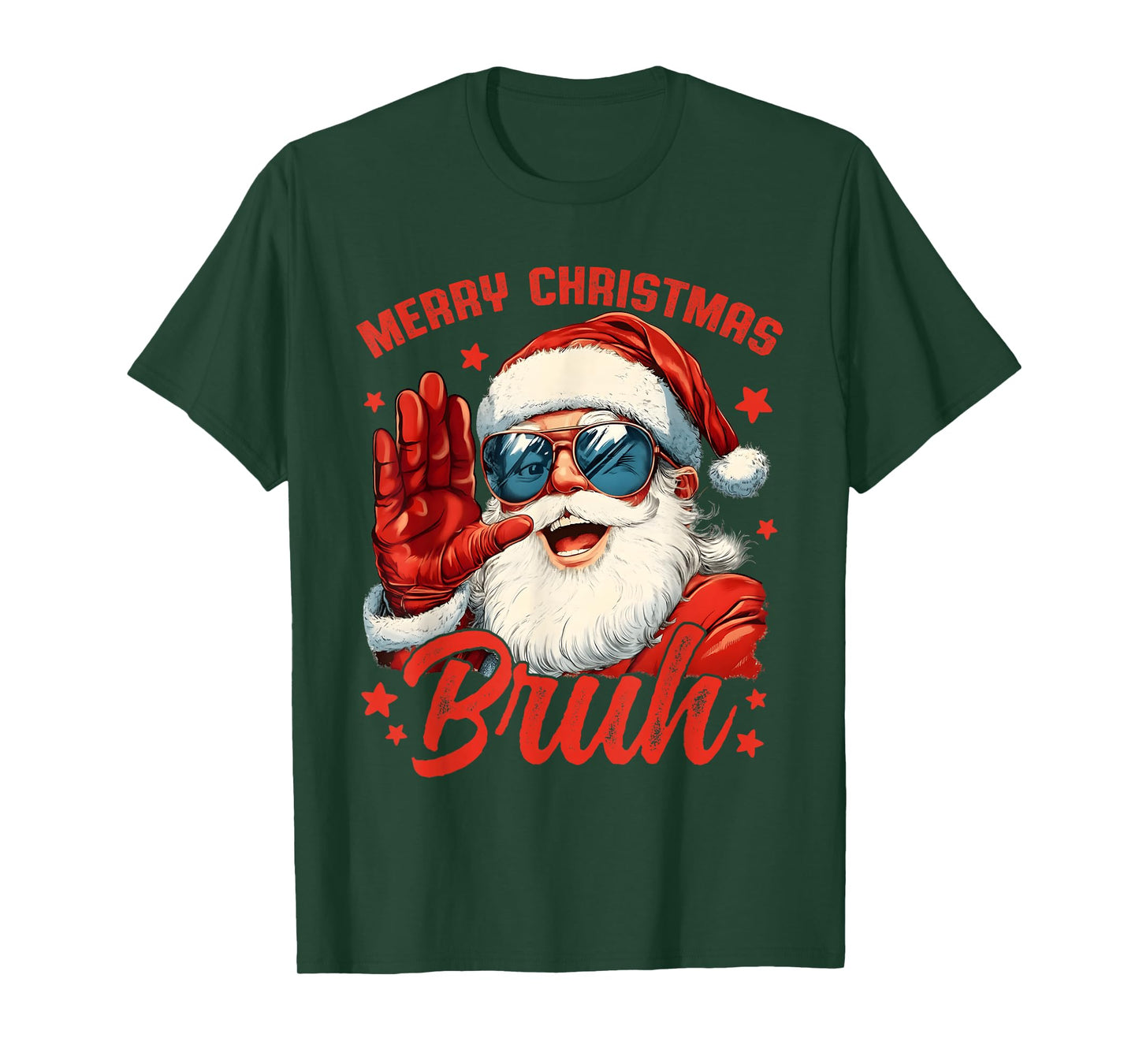 Merry Christmas Bruh Funny Santa Claus Retro Men Women Kids T-Shirt
