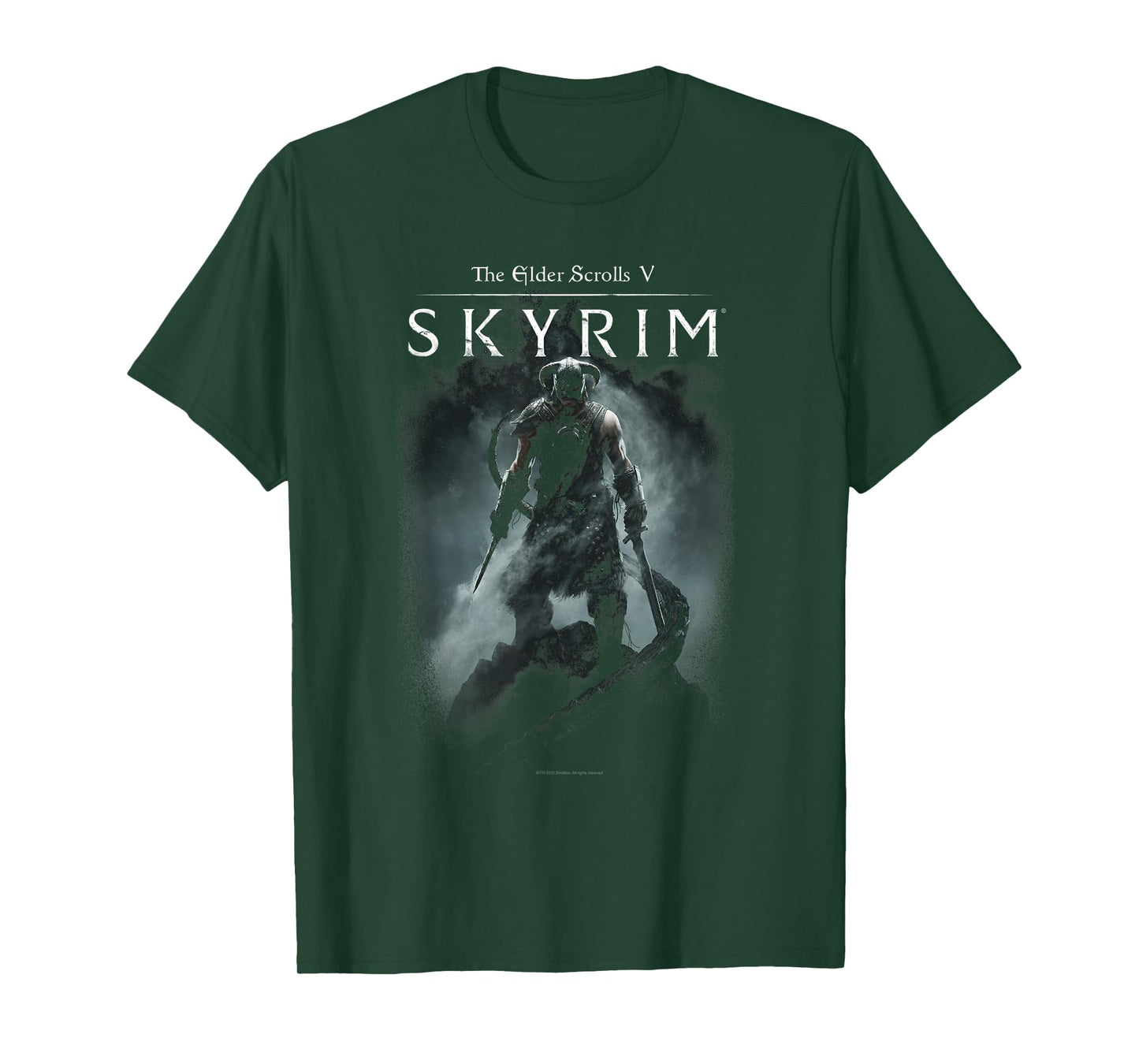 Elder Scrolls Skyrim Dragonborn In Silhouette Video Game T-Shirt