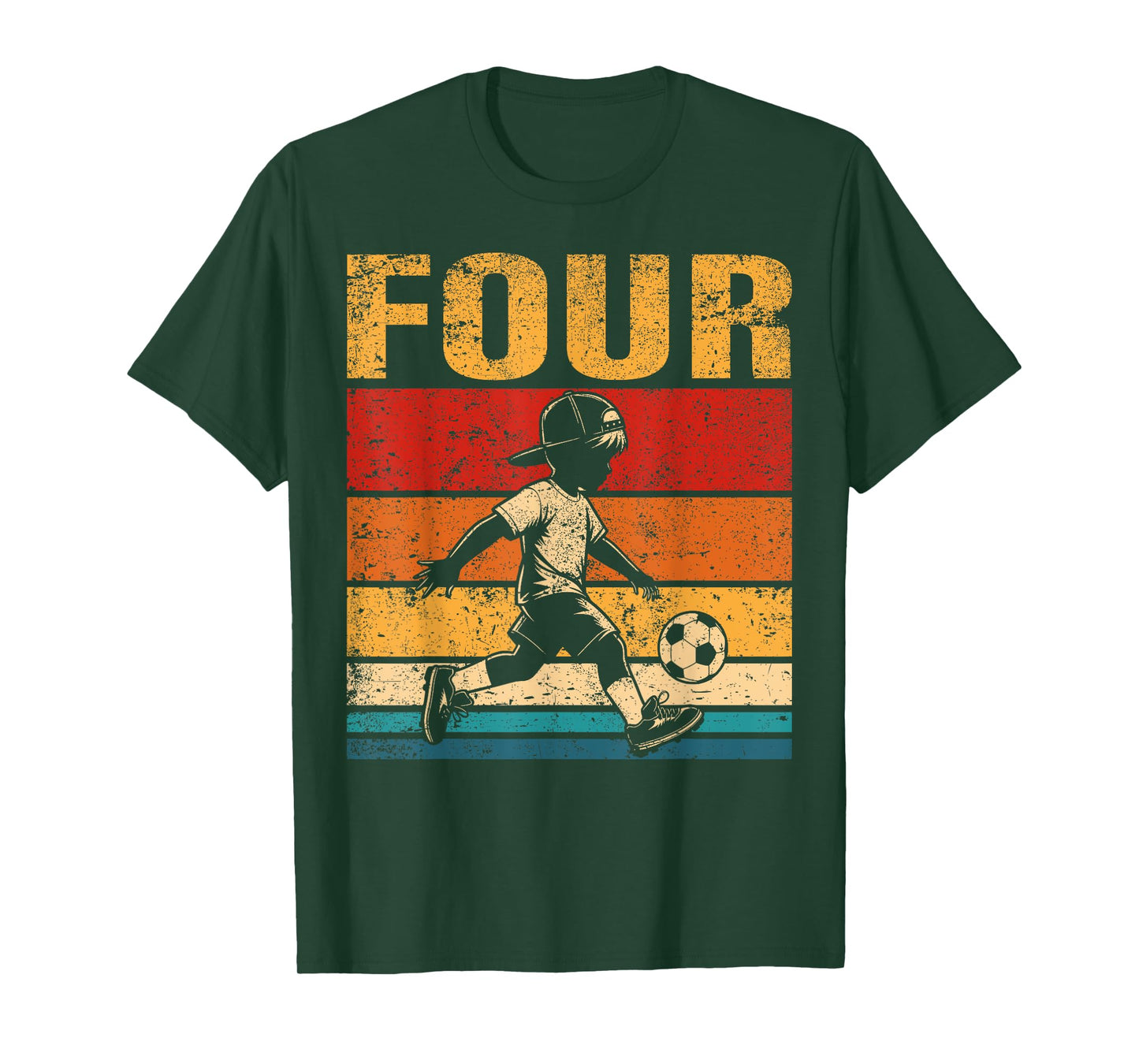 4 Year Old Soccer Boy Birthday Vintage 4th Birthday Boy T-Shirt
