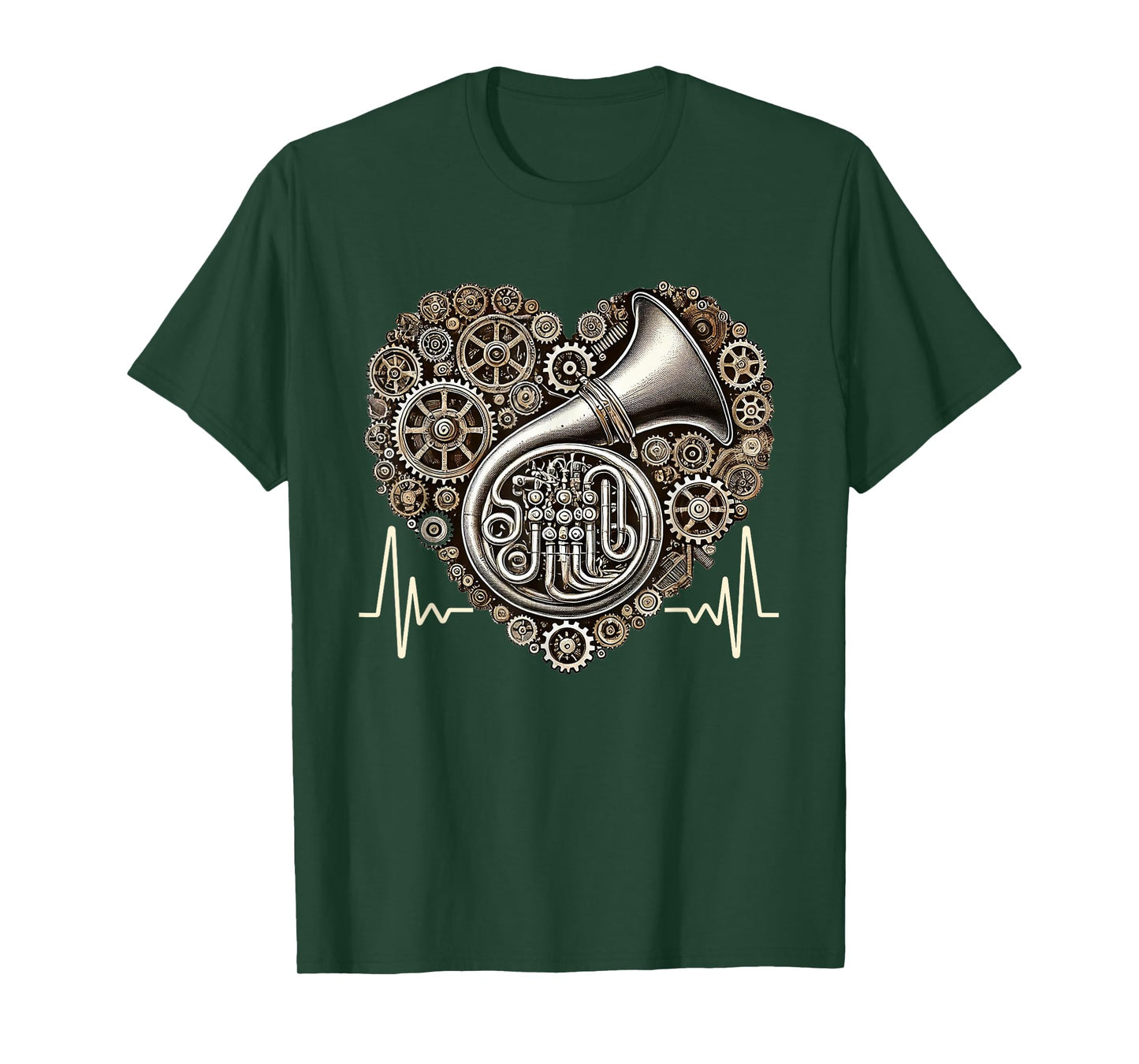 Tuba Heartbeat Steampunk Brass Music Tubist T-Shirt