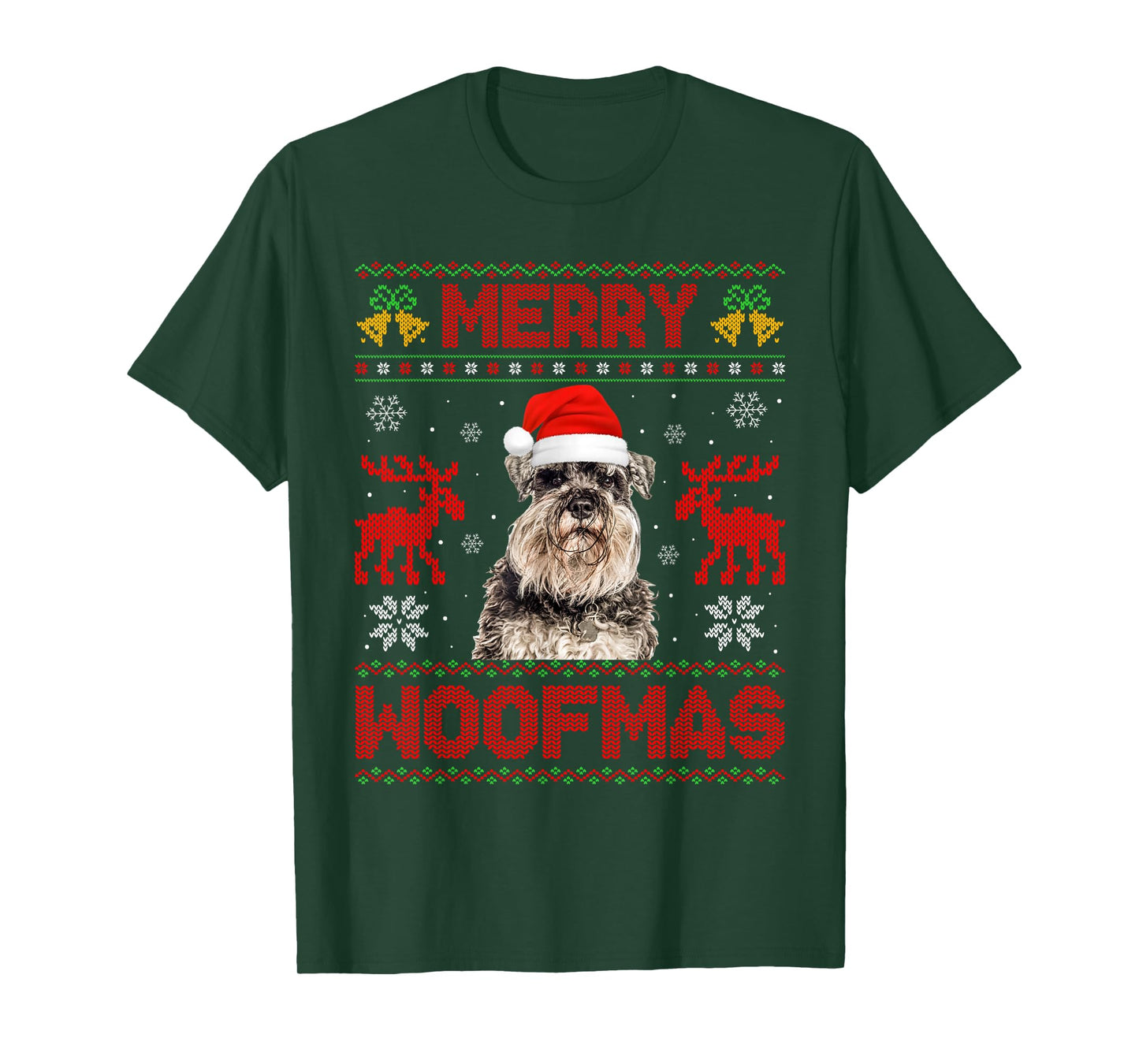 Miniature Schnauzer Ugly Christmas Sweaters Pet Dog Xmas T-Shirt