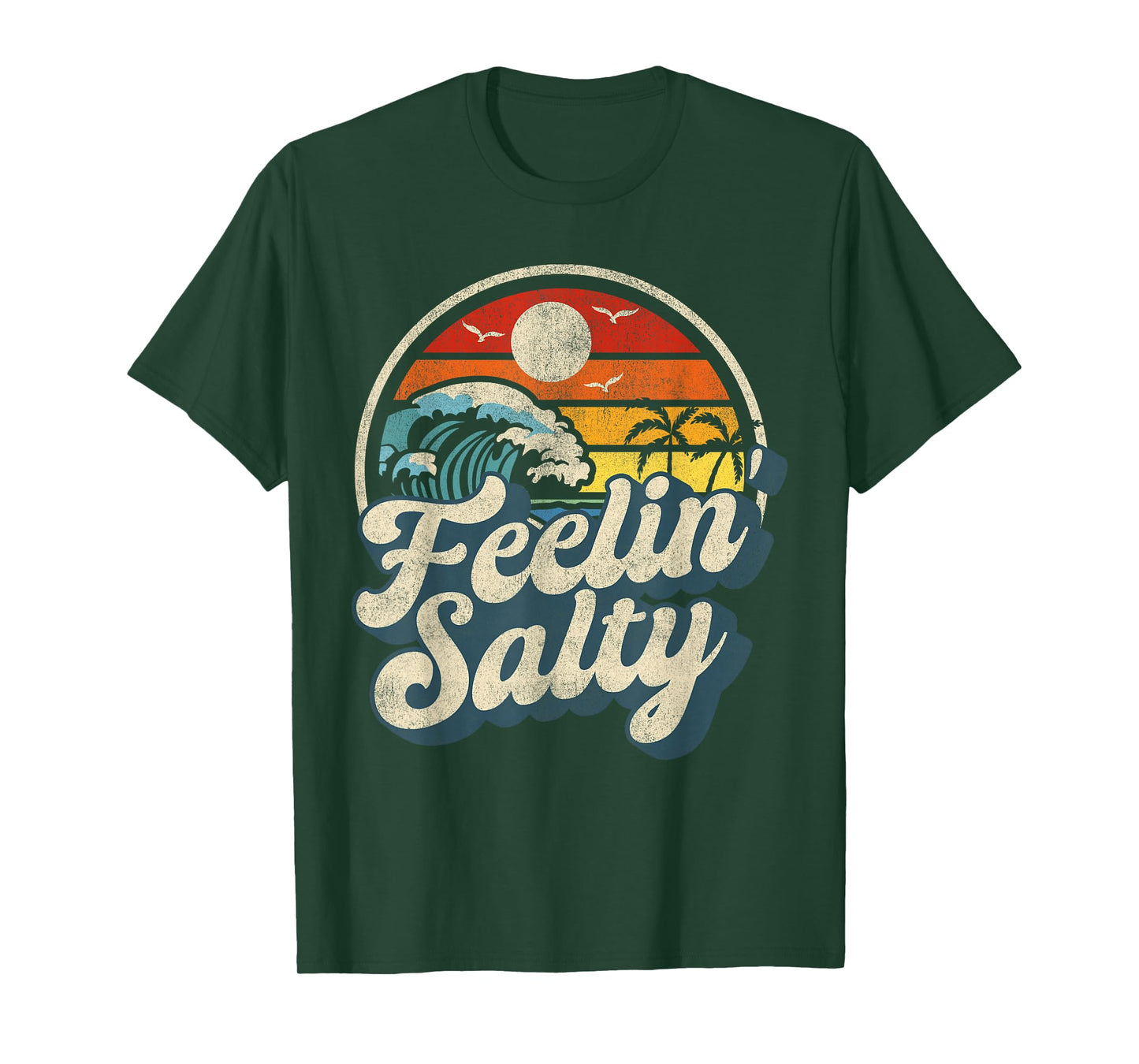 Feelin' Salty Summer Beach Vintage Wave T-Shirt