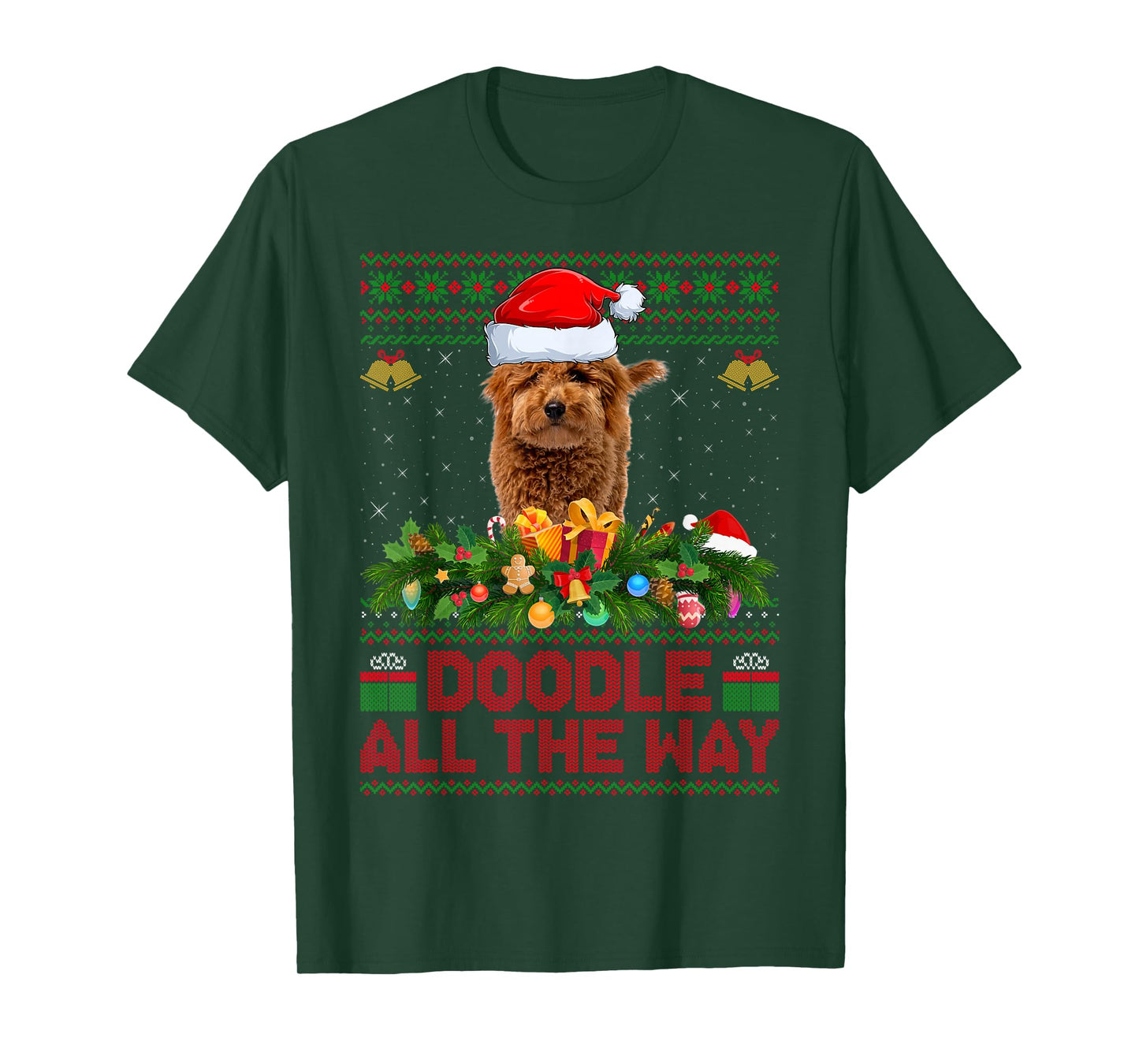 Goldendoodle Dog Ugly Christmas Sweaters Pet Dog Lover Xmas T-Shirt