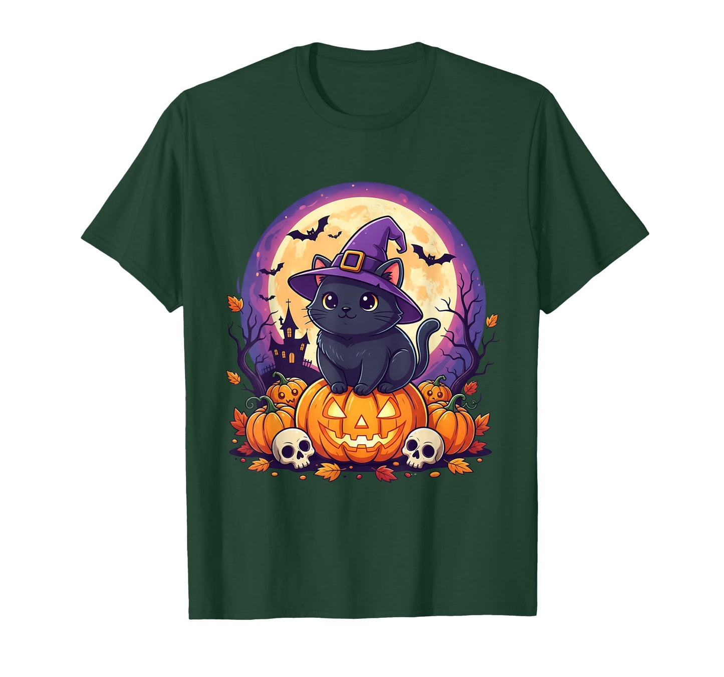 Cute Cat Pumpkin Halloween Spooky Costume Fall Autumn Season T-Shirt