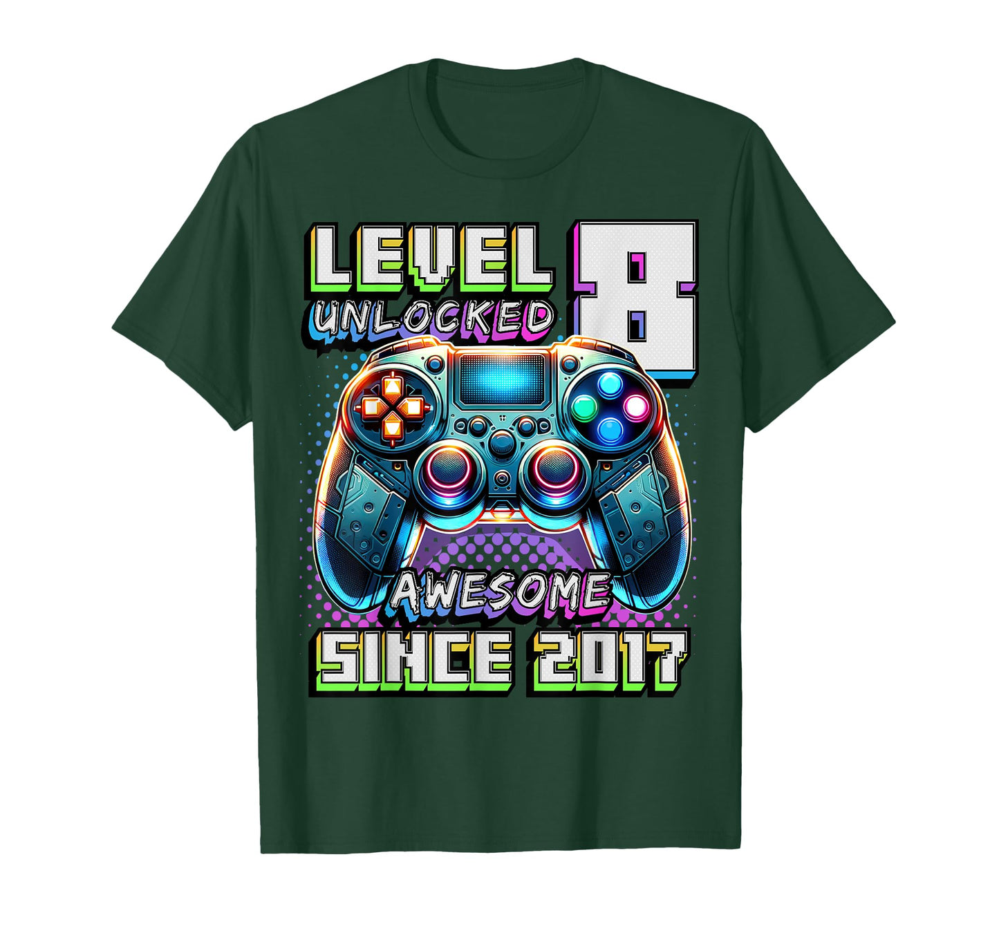 8th Birthday Boy Level 8 Gamer 8 Year Video Game Party T-Shirt