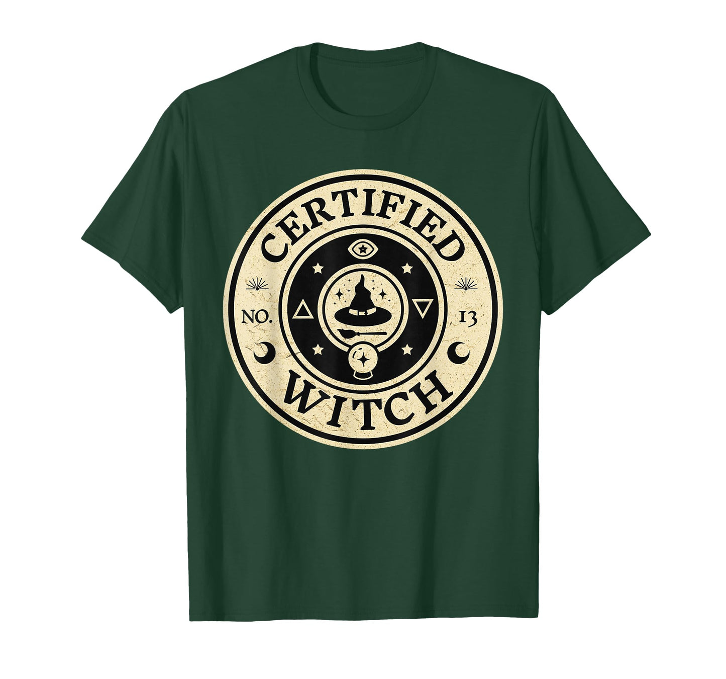 Certified Witch | Vintage Look Witch Seal Design T-Shirt