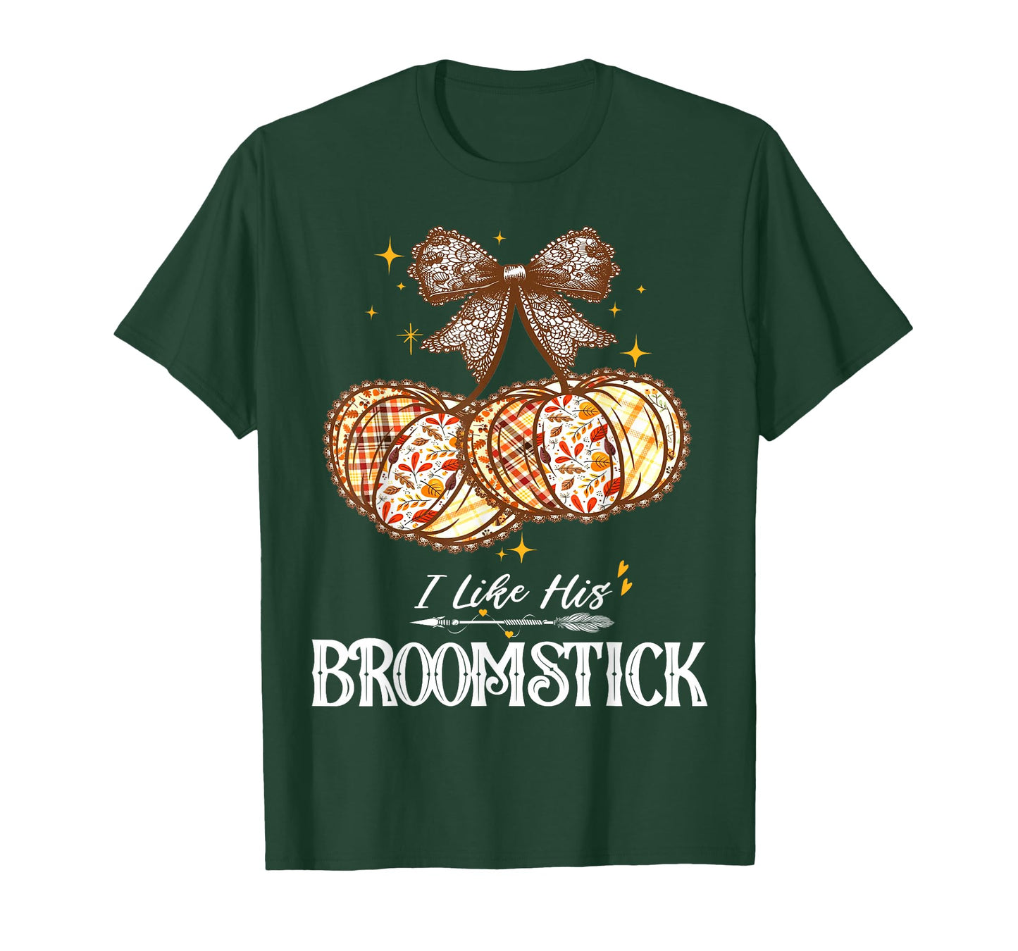 I Like His Broomstick He Likes My Pumpkins Couples Halloween T-Shirt