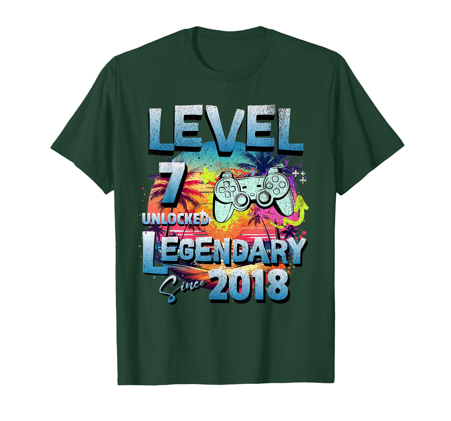 Level 7 years old unlocked since 2018 Legendary birthday T-Shirt