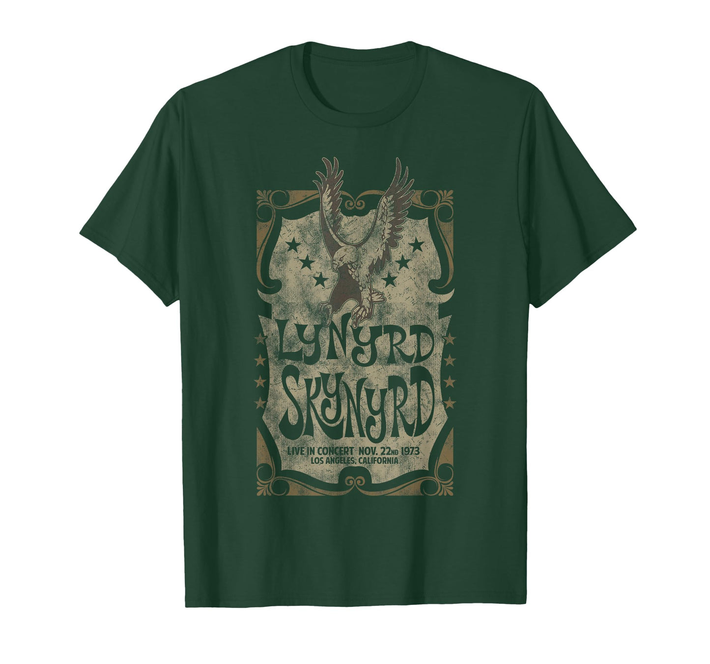 Lynyrd Skynyrd Funky Gig Poster LA Free Bird Retro 70s Rock T-Shirt