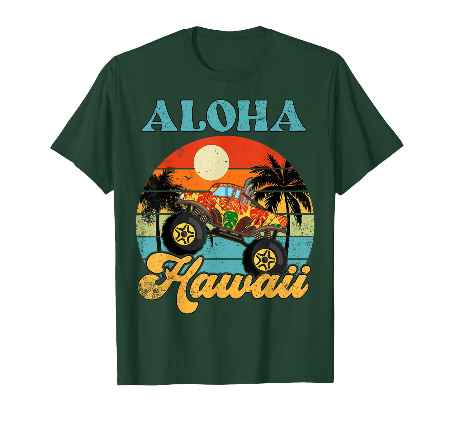 Boy Toddler Hawaiian-Shirt Aloha Hawaii Monster Truck Kids T-Shirt