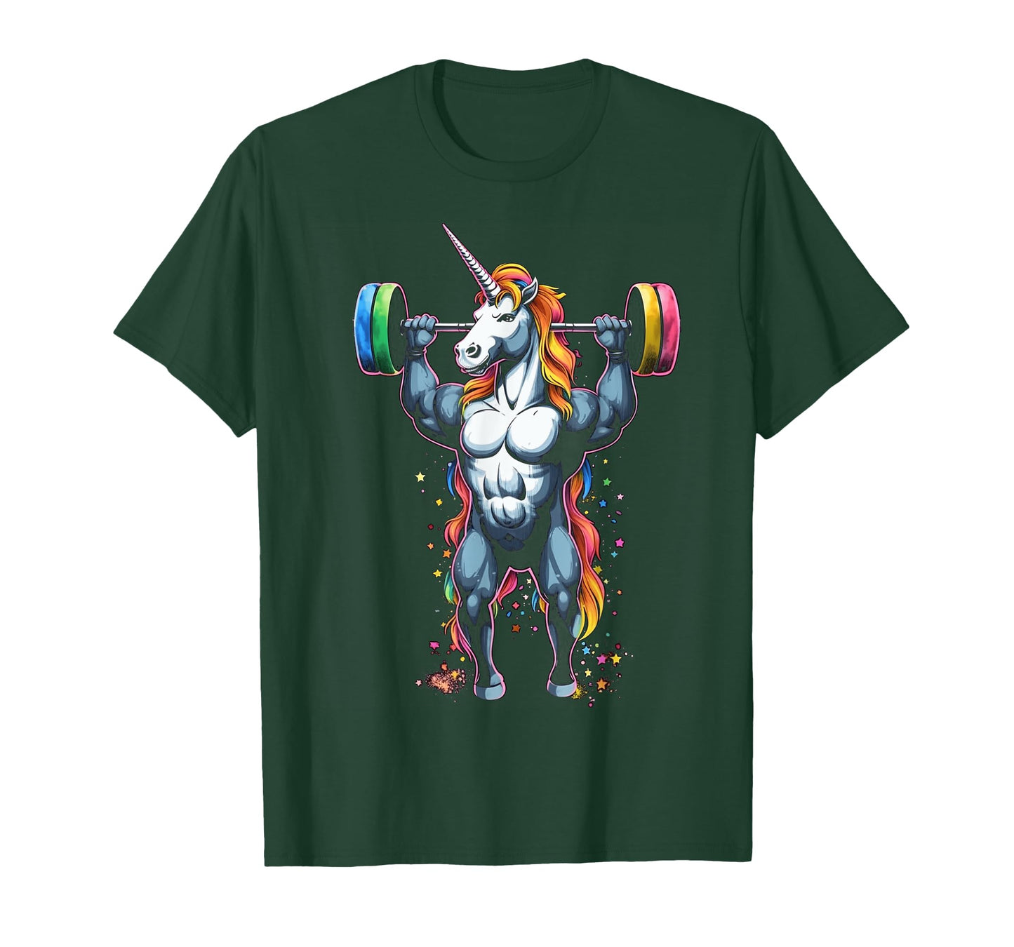 Unicorn Weightlifting Tee Deadlift Fitness Gym Graphic Tee T-Shirt