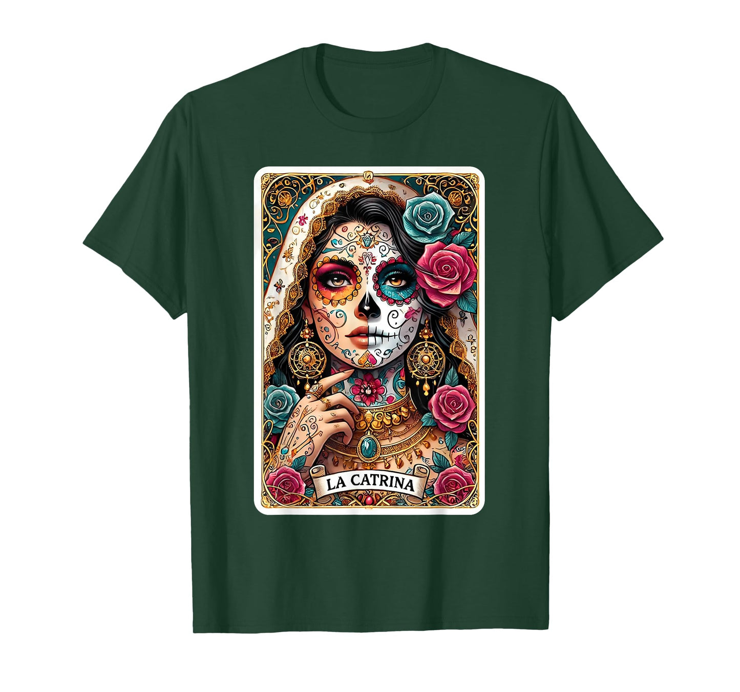 La Catrina Tarot Card Day of the Dead Dia de los Muertos T-Shirt
