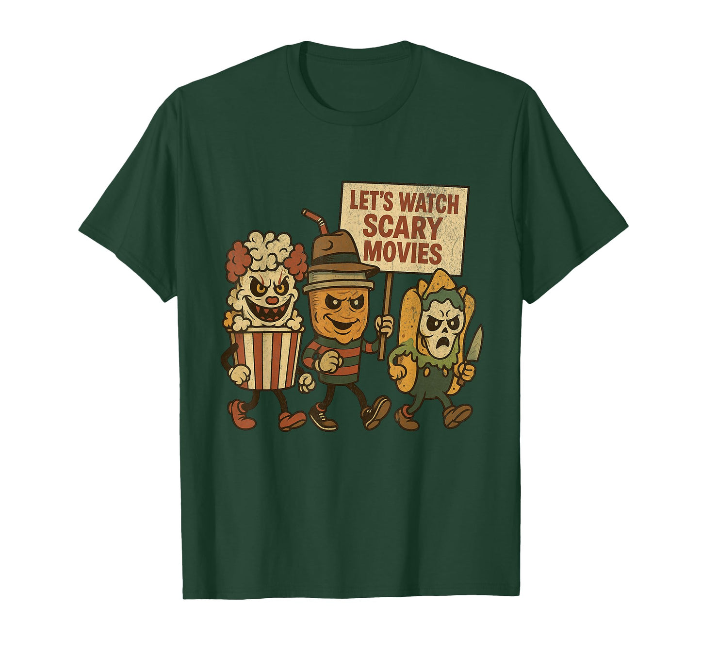 Funny Halloween Let's Watch Scary Movies Horror Fan T-Shirt