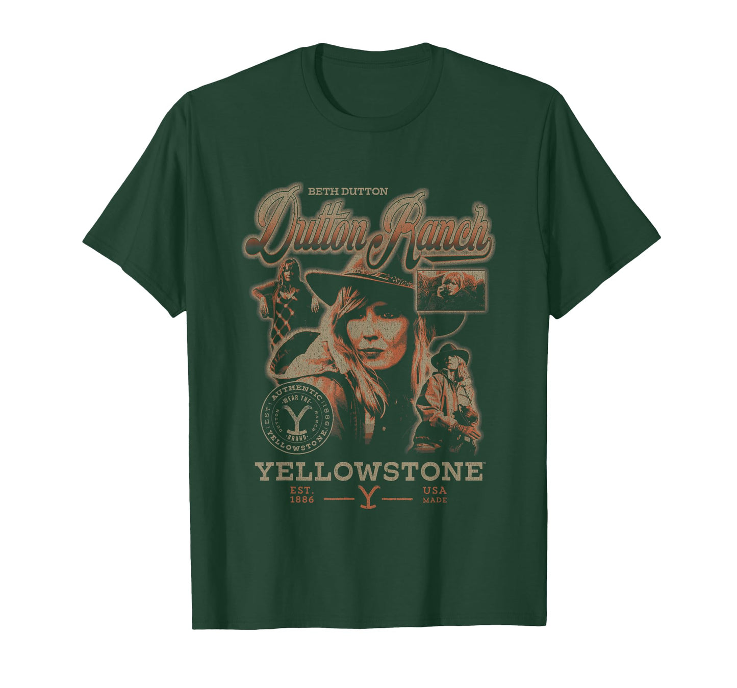 Yellowstone Iconic Beth Dutton Distressed Big Chest Poster T-Shirt