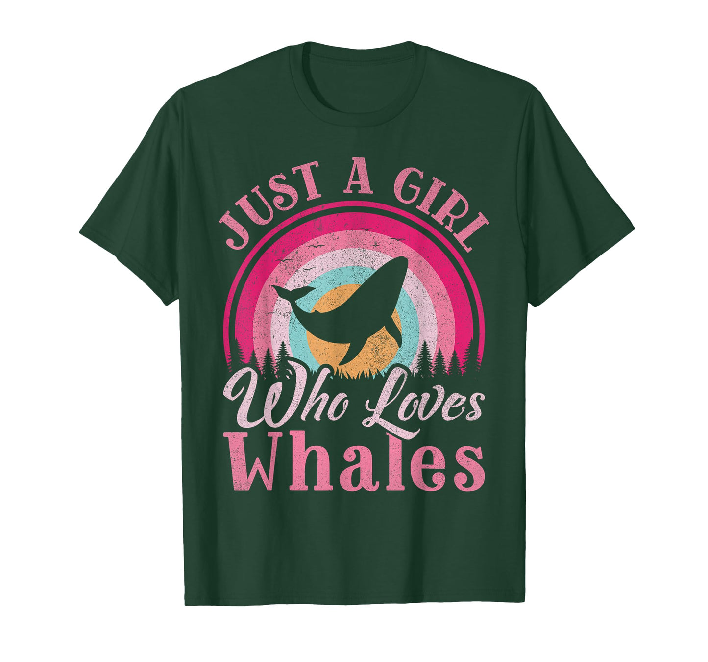 Just A Girl Who Loves Whales Women Girls Vintage Whale T-Shirt