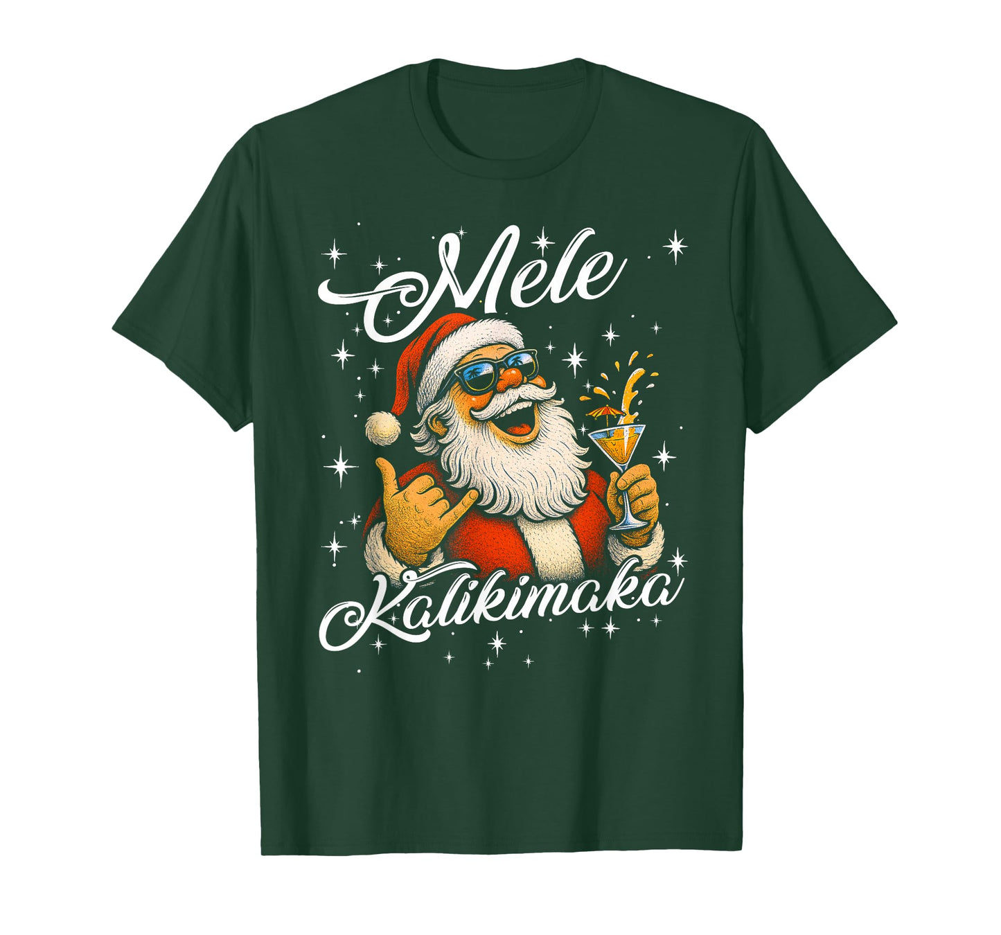 Retro Mele Kalikimaka Hawaiian Christmas Cocktail, Party T-Shirt