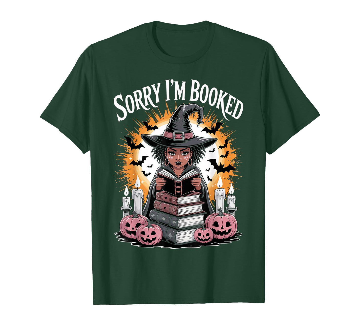 Halloween Book Lover Black Witch Spellbooks Booked Reading T-Shirt