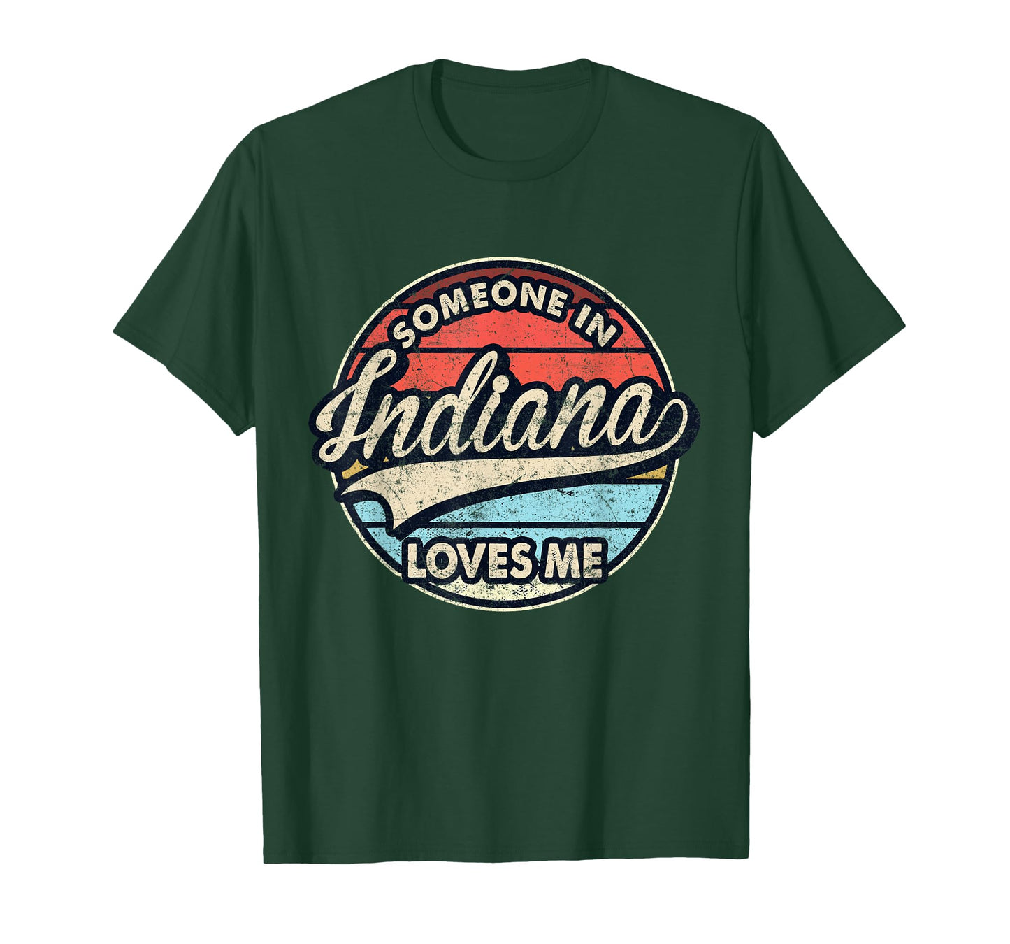 Someone In Indiana Loves Me US State Cool Retro T-Shirt