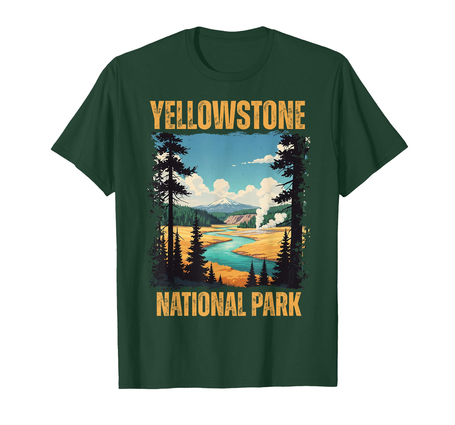 Yellowstone National Park Vintage Hiking Camping T-Shirt
