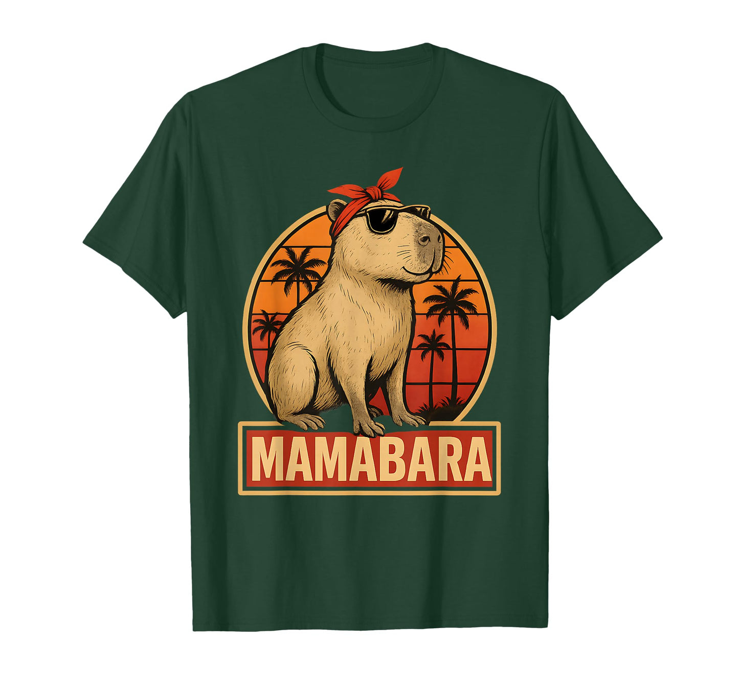 MamaBara Funny Capybara vintage mother's day capybara mom T-Shirt