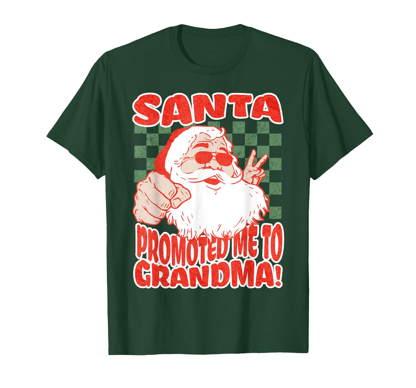 Santa Promoted Me to Grandma Christmas Baby Announcement T-Shirt