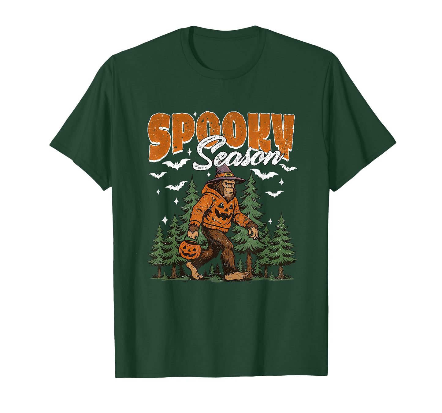 Spooky Season with Bigfoot Funny Sasquatch Halloween Autumn T-Shirt