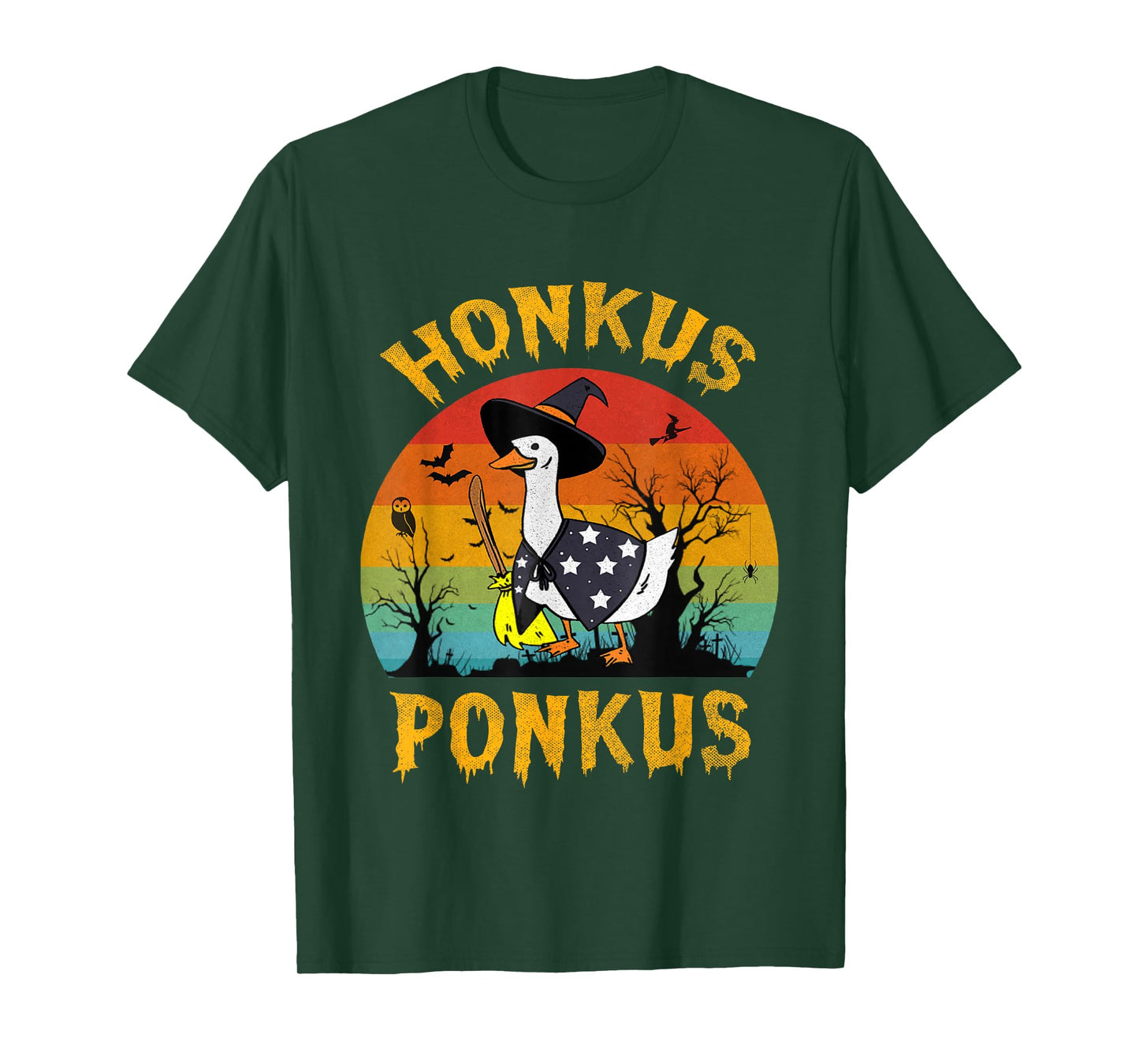 Halloween Witches Duck Cute Retro Honkus Ponkus T-Shirt