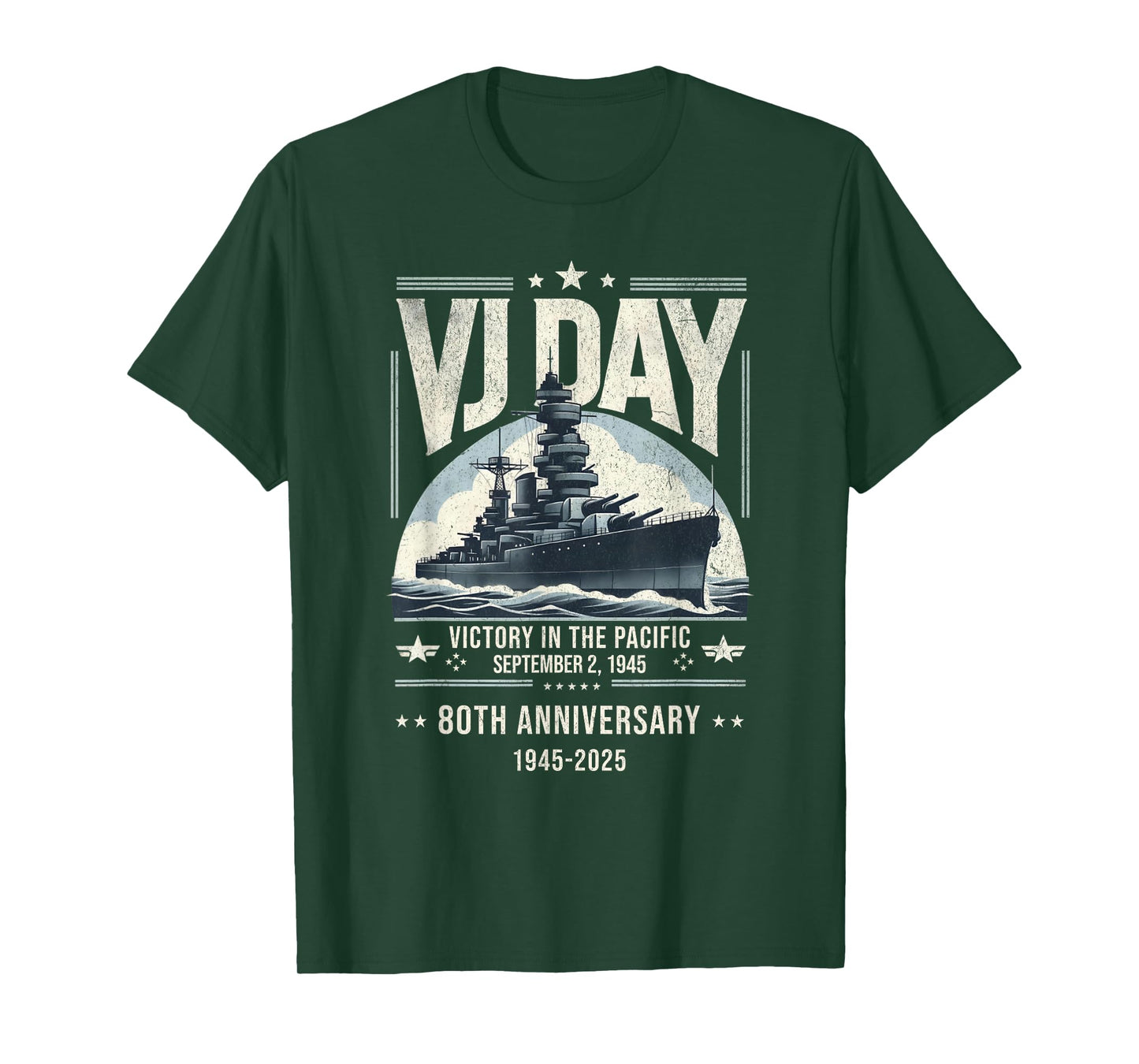 WWII 80th anniversary Vintage USS Missouri Patriotic VJ Day T-Shirt