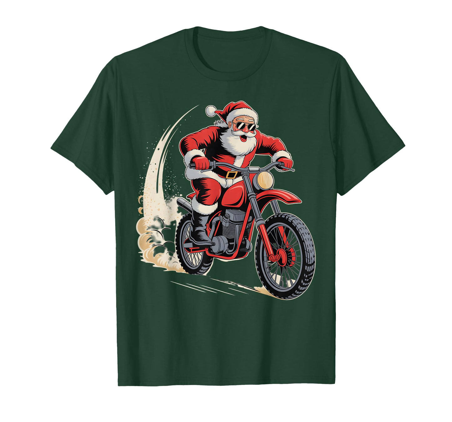 Dirt Bike Christmas Santa Motocross Biker Funny Xmas Boys T-Shirt