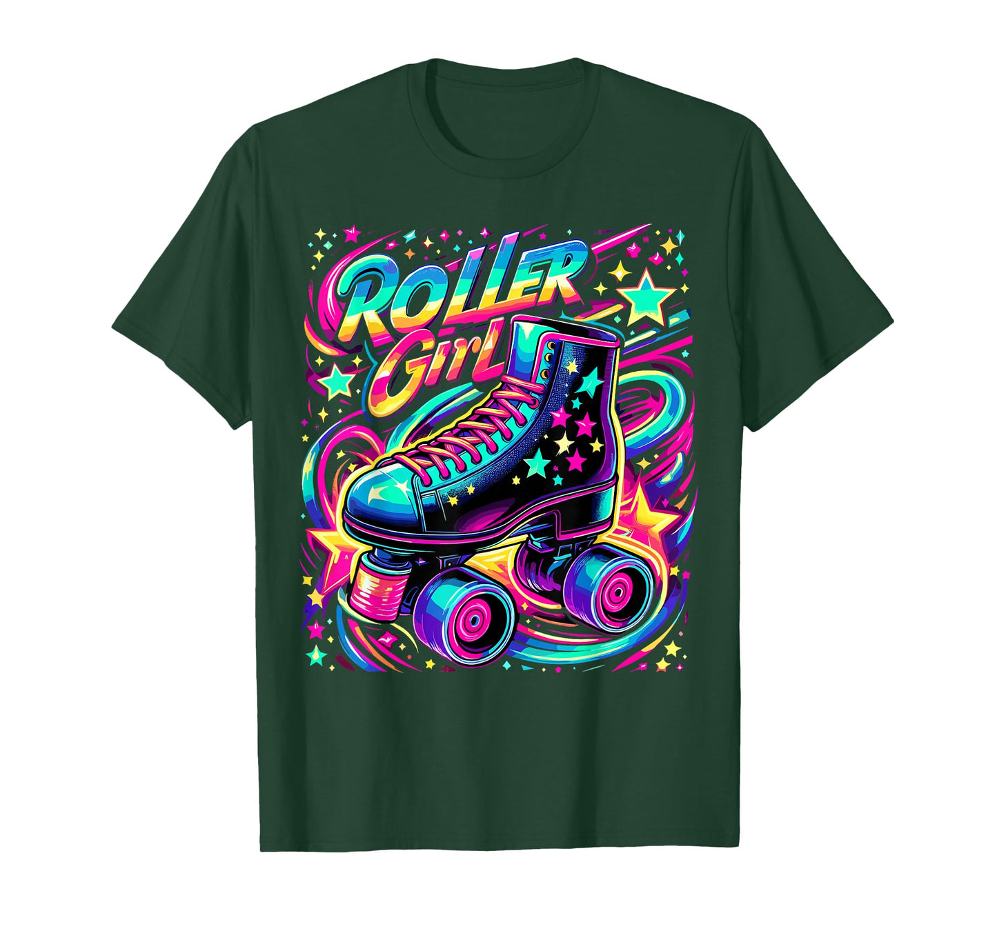 Roller Girl Skater 90s 80s Skating Vintage Skates T-Shirt