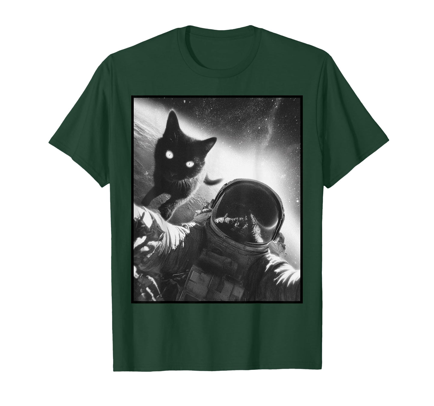 Funny Graphic Cat Astronaut Selfie Funny T-Shirt
