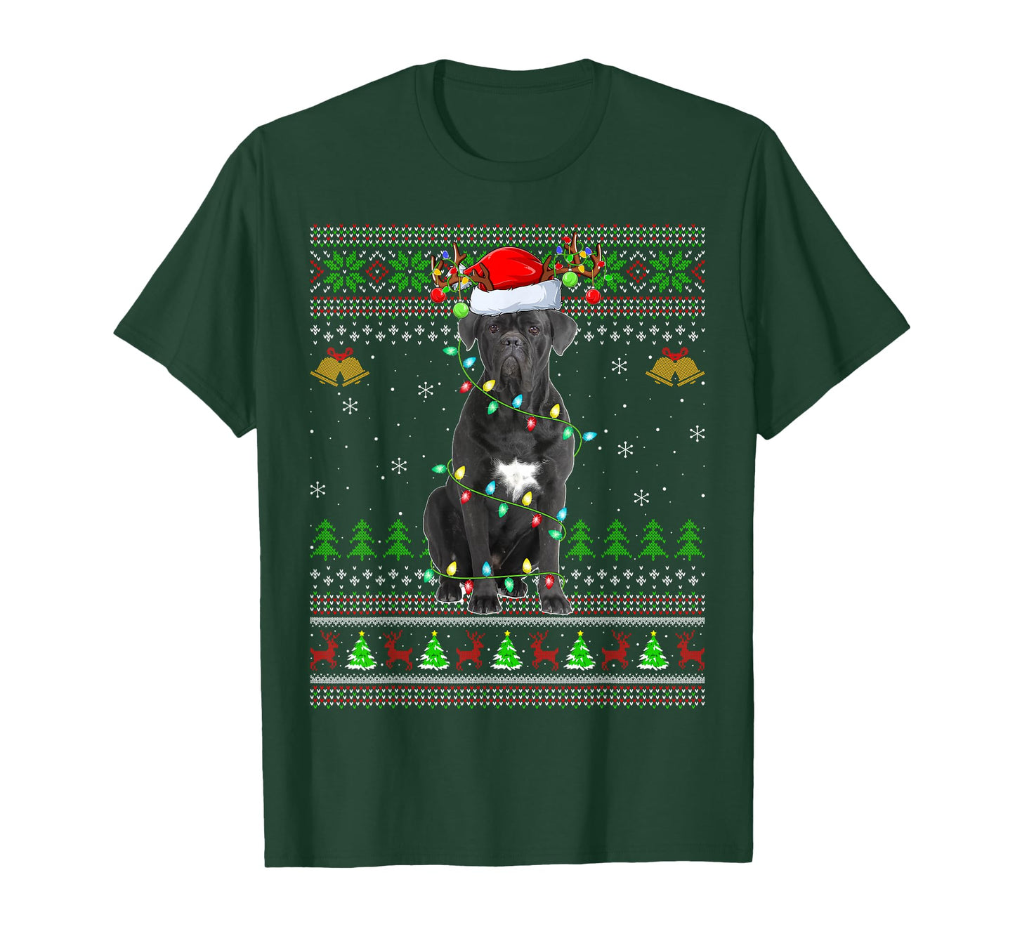 Cane Corso Dog Ugly Christmas Sweaters Holiday Santa Xmas T-Shirt
