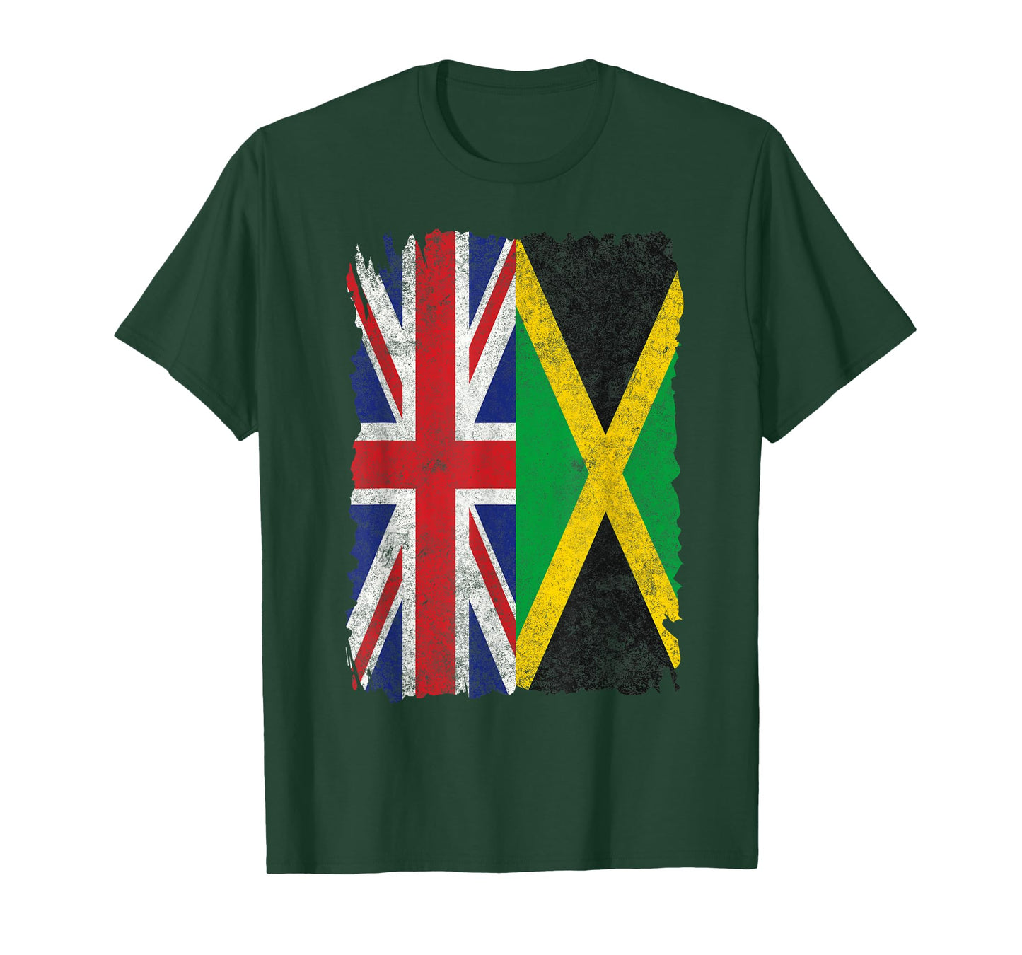 Half Britain And Jamaican British UK Jamaica Flag Men Women T-Shirt