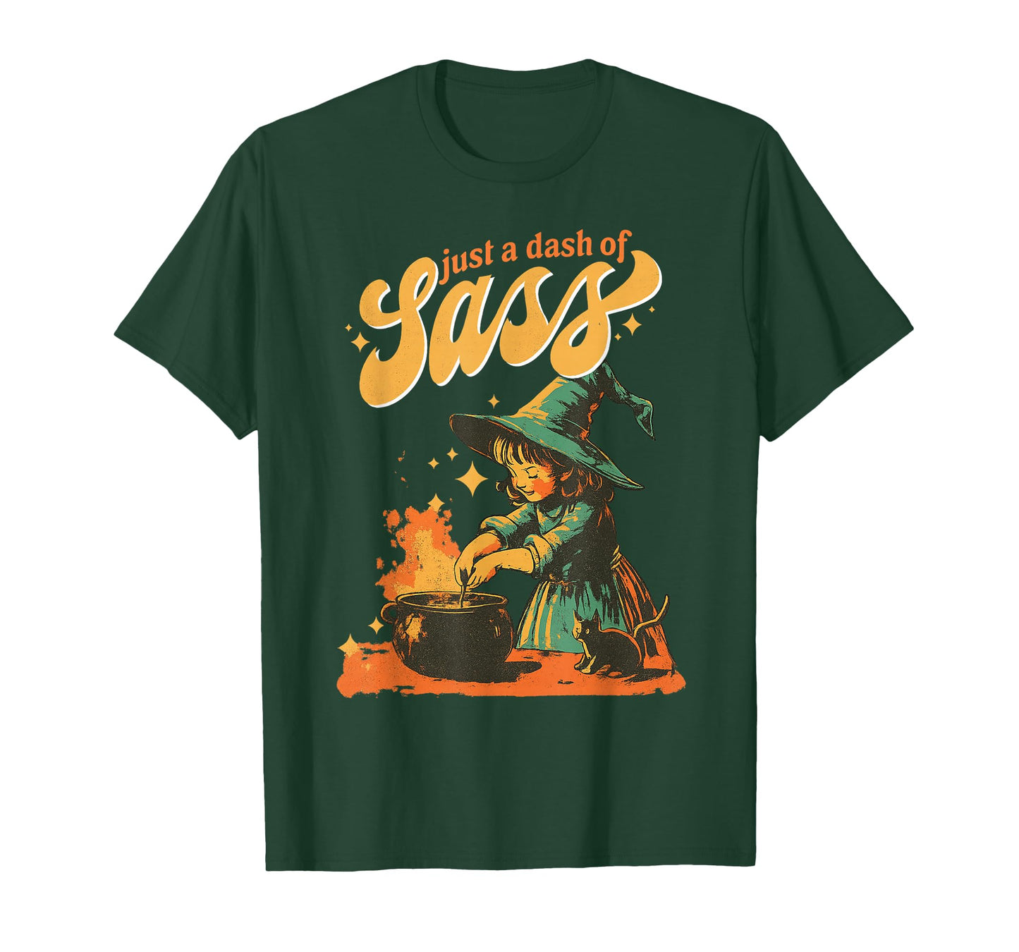 Vintage Witch Just A Dash of Sass Halloween Funny T-Shirt