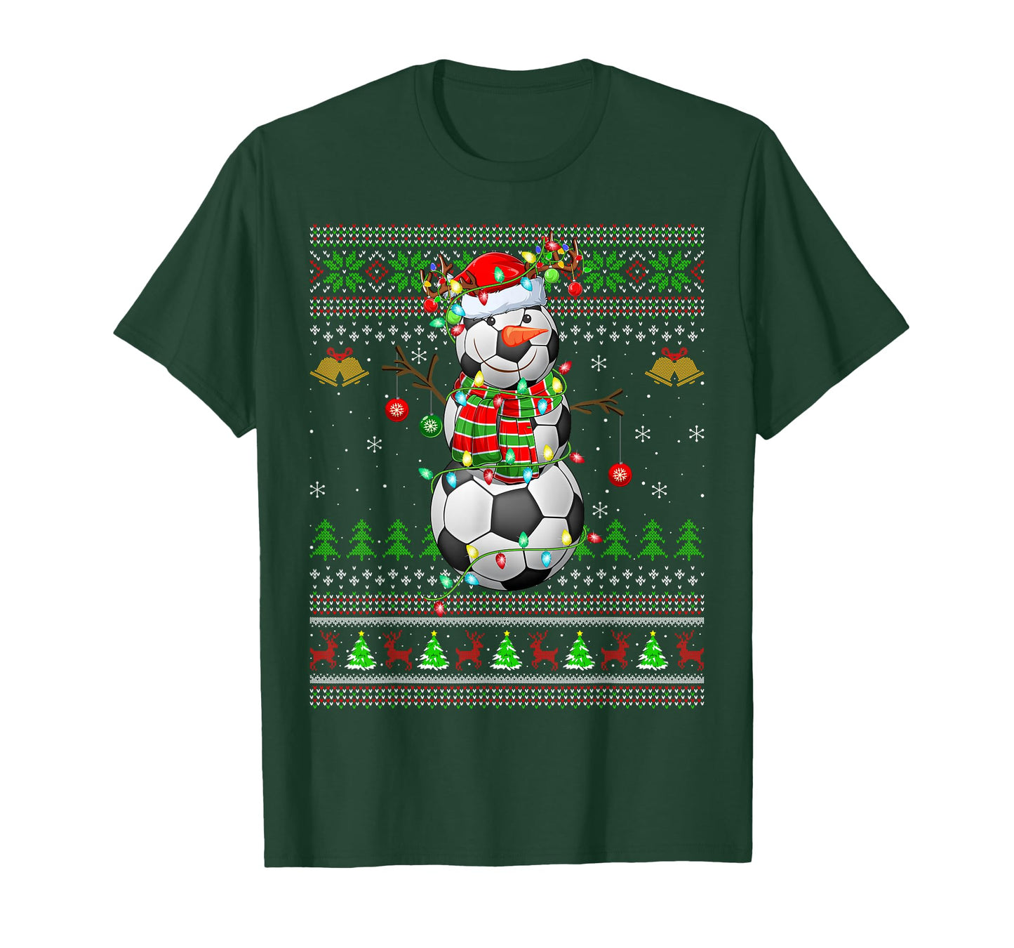 Soccer Snowman Ugly Christmas Sweaters Sports Player Xmas T-Shirt