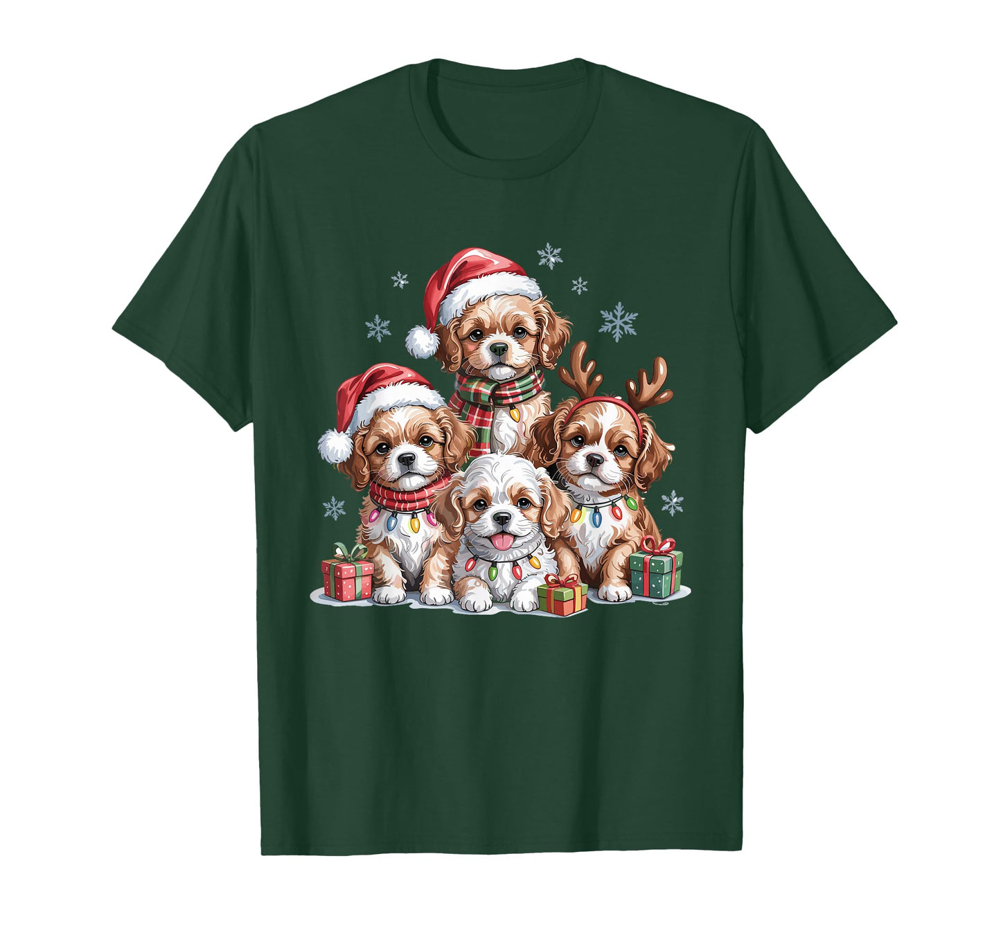 Cute Cavapoo Christmas Puppies Dog Lovers Holiday Pajama T-Shirt