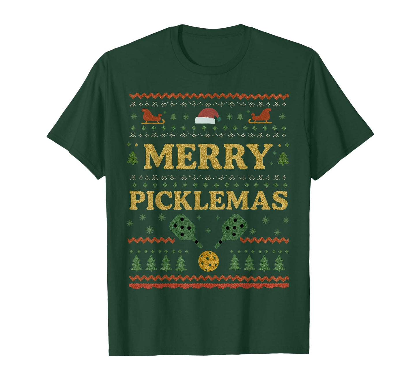 Merry Picklemas Pickleball Christmas Vintage Funny Xmas T-Shirt
