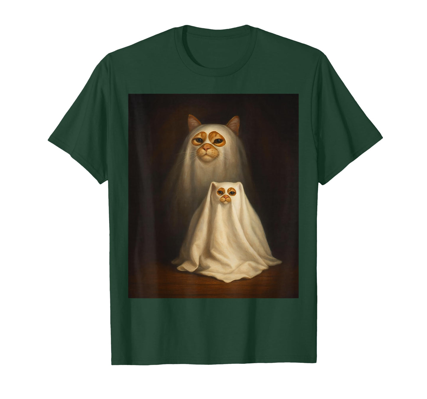 Ghost Cat Meme Funny Halloween Men Women Kids Tee T-Shirt