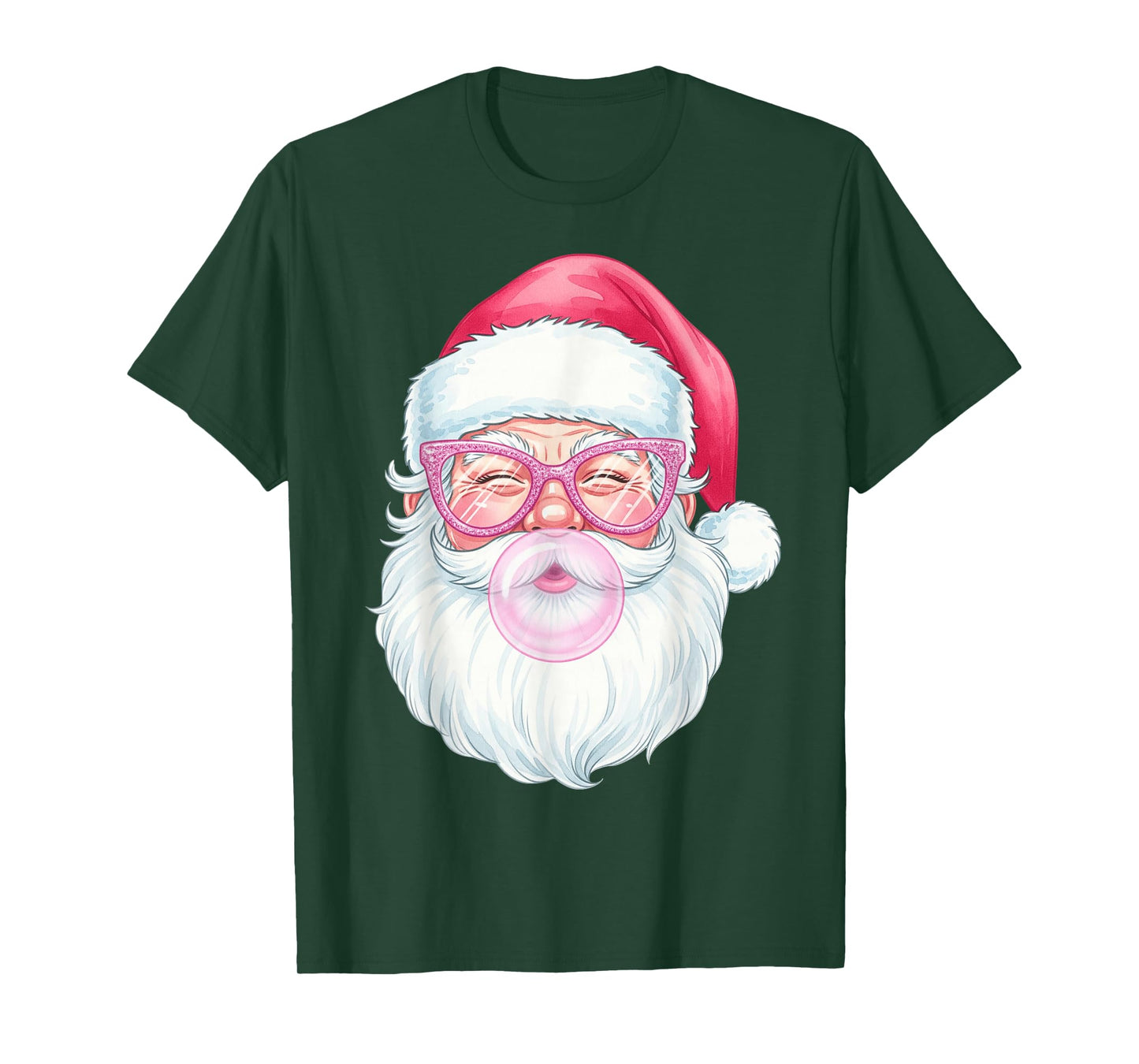 Vintage Retro Santa Christmas Bubble Gum Pink Sunglasses Kid T-Shirt