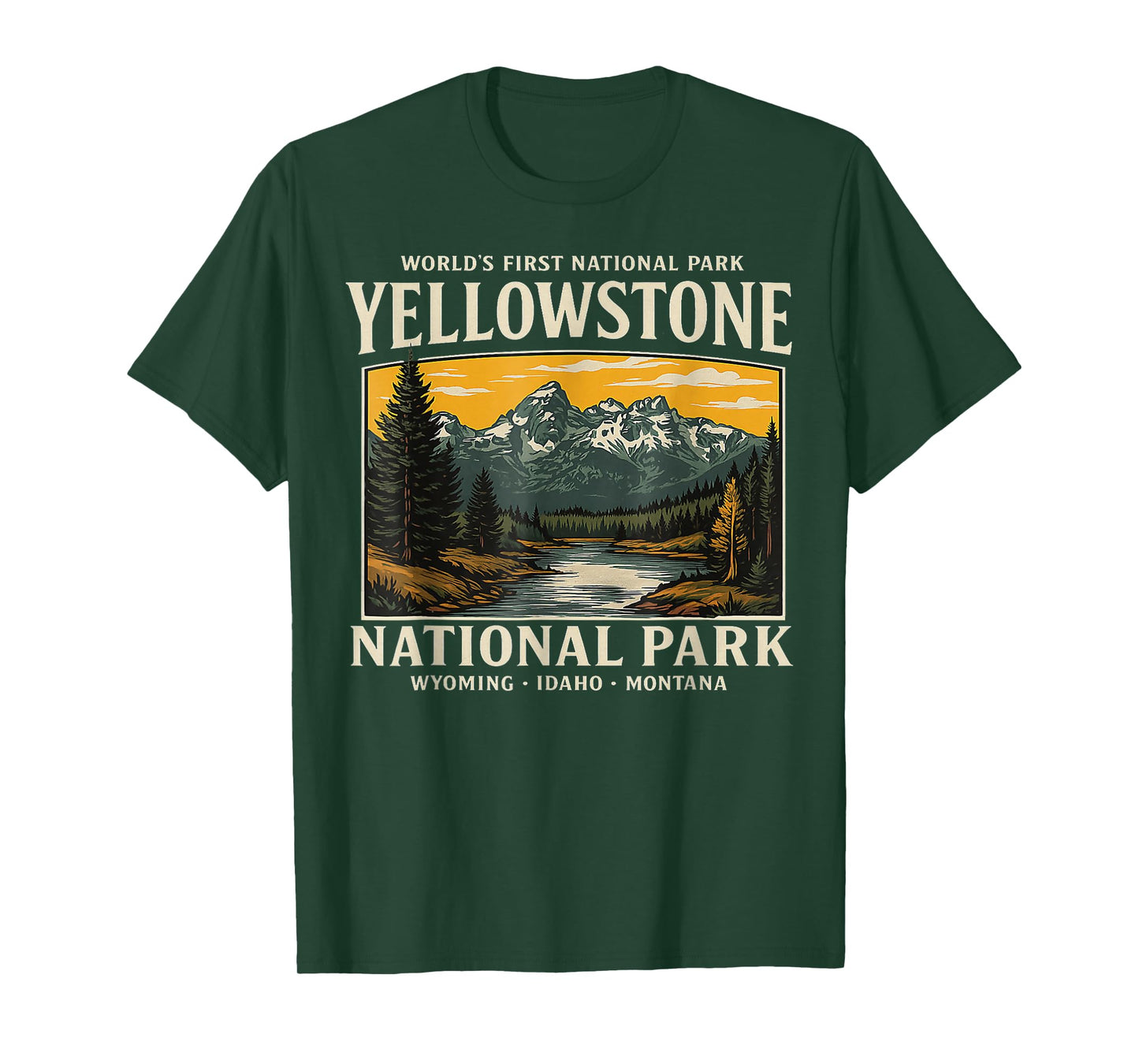 Yellowstone National Park Vintage Hiking Camping T-Shirt