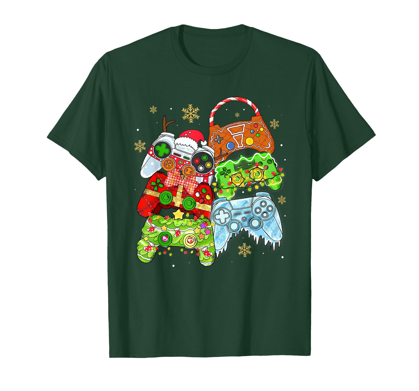 Boys Gaming Christmas Santa Controllers Gamer Men Boys Kids T-Shirt