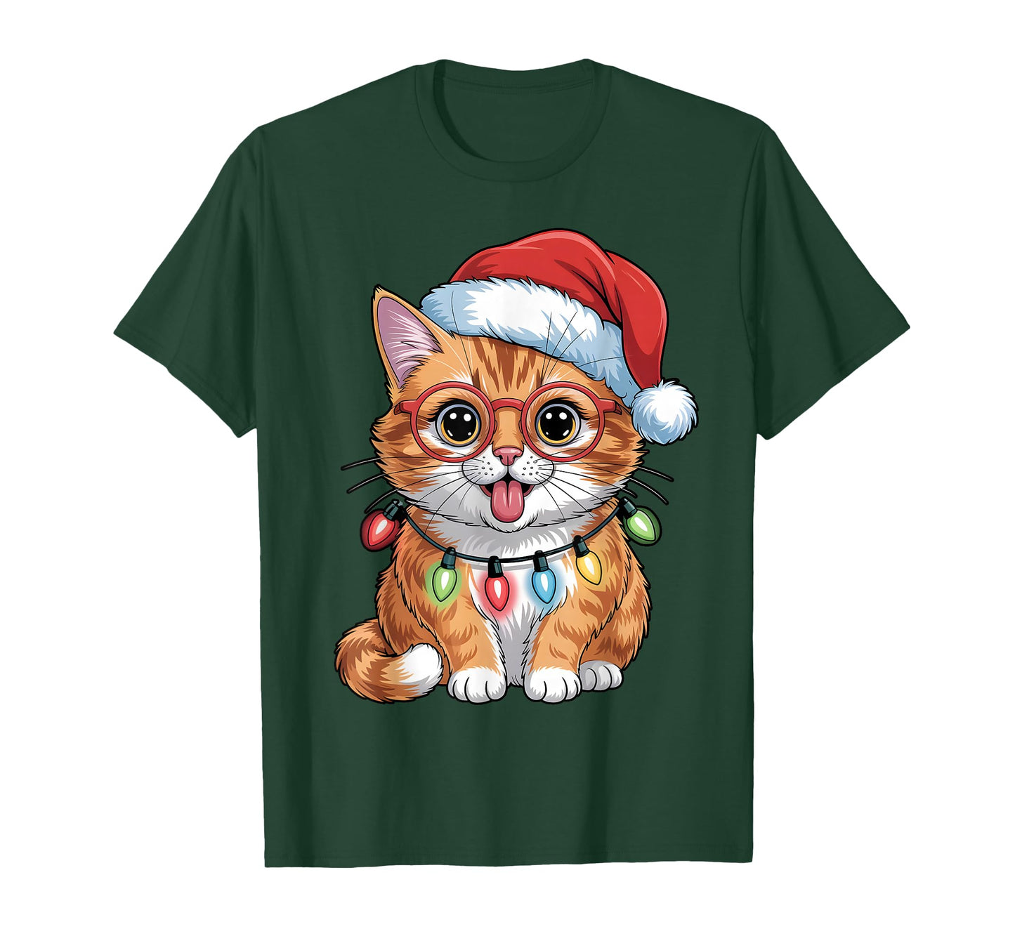 Cute Cat Kitten Christmas Santa Hat Holiday Meowy Cats T-Shirt