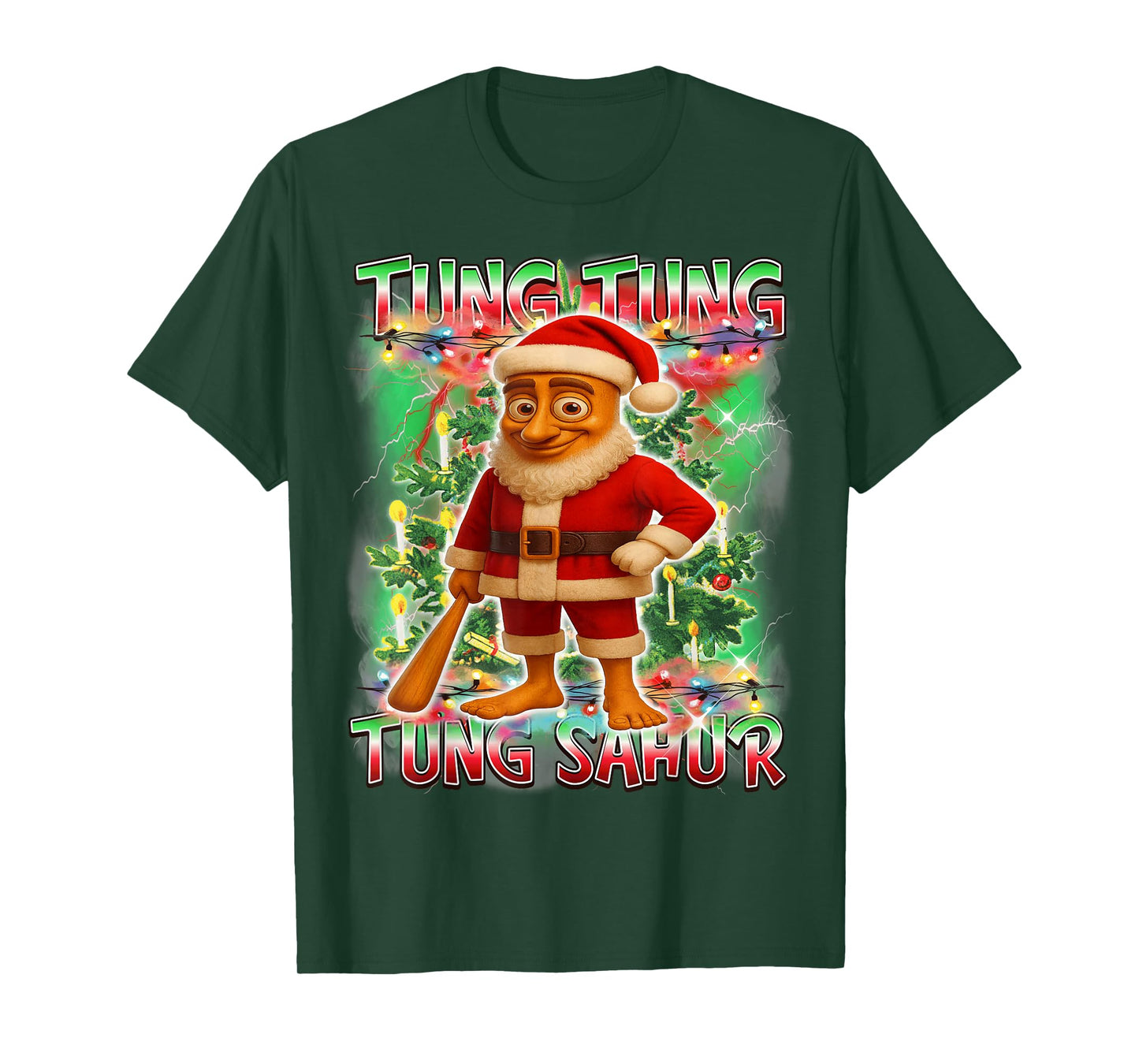 Tung Tung Tung Sahur Santa Claus Italian Brainrot Christmas T-Shirt