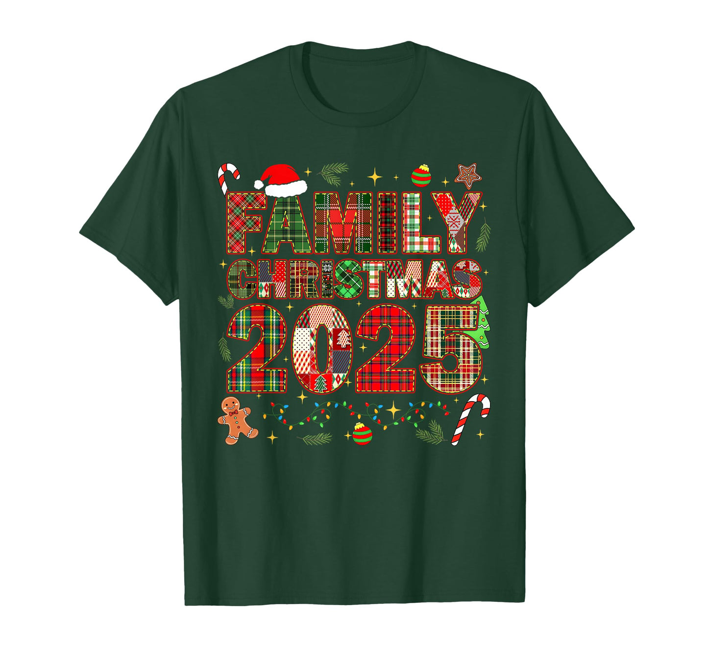 Patchwork Family Christmas 2025 Matching Holiday Pajamas T-Shirt
