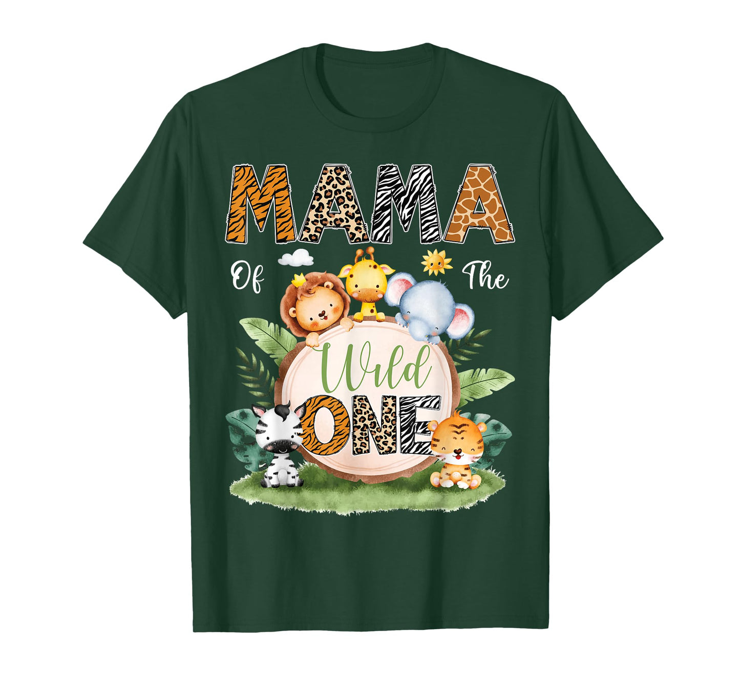 Mama Of The Wild One 1St Birthday Kids Safari Jungle T-Shirt
