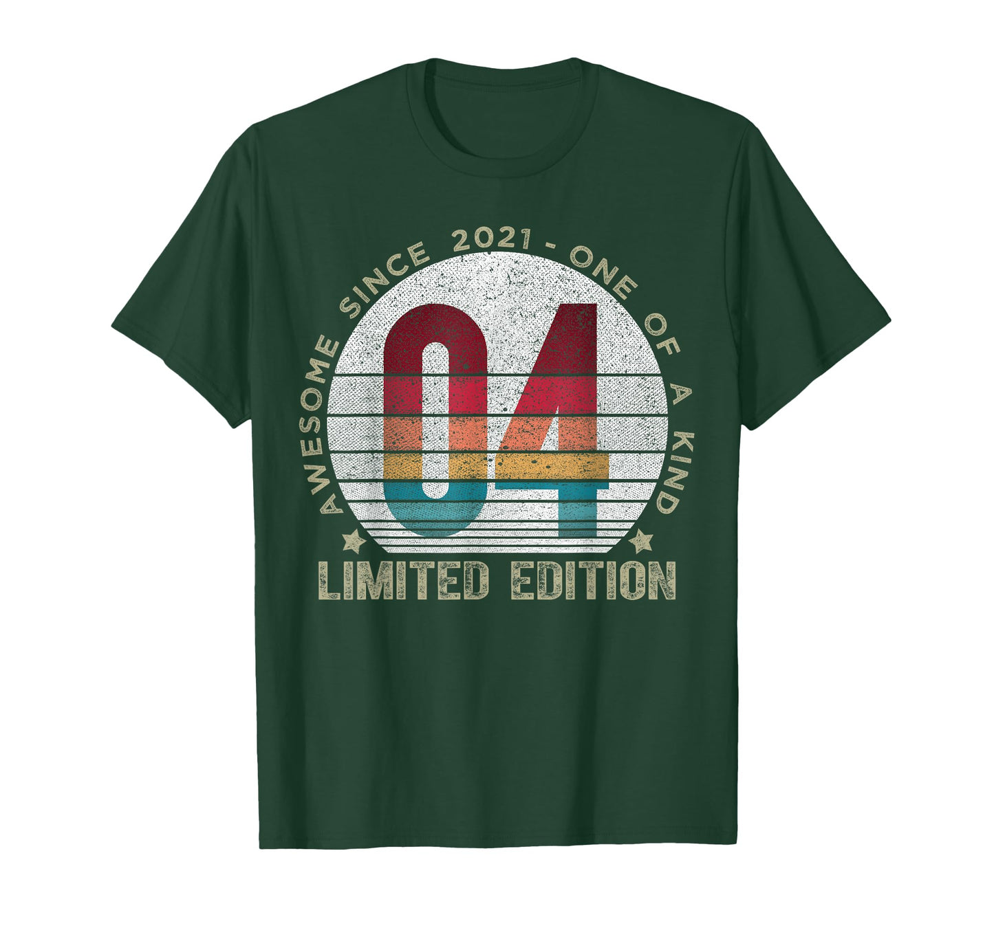 4 Year Old Gifts Vintage 2021 Limited Edition 4th Birthday T-Shirt