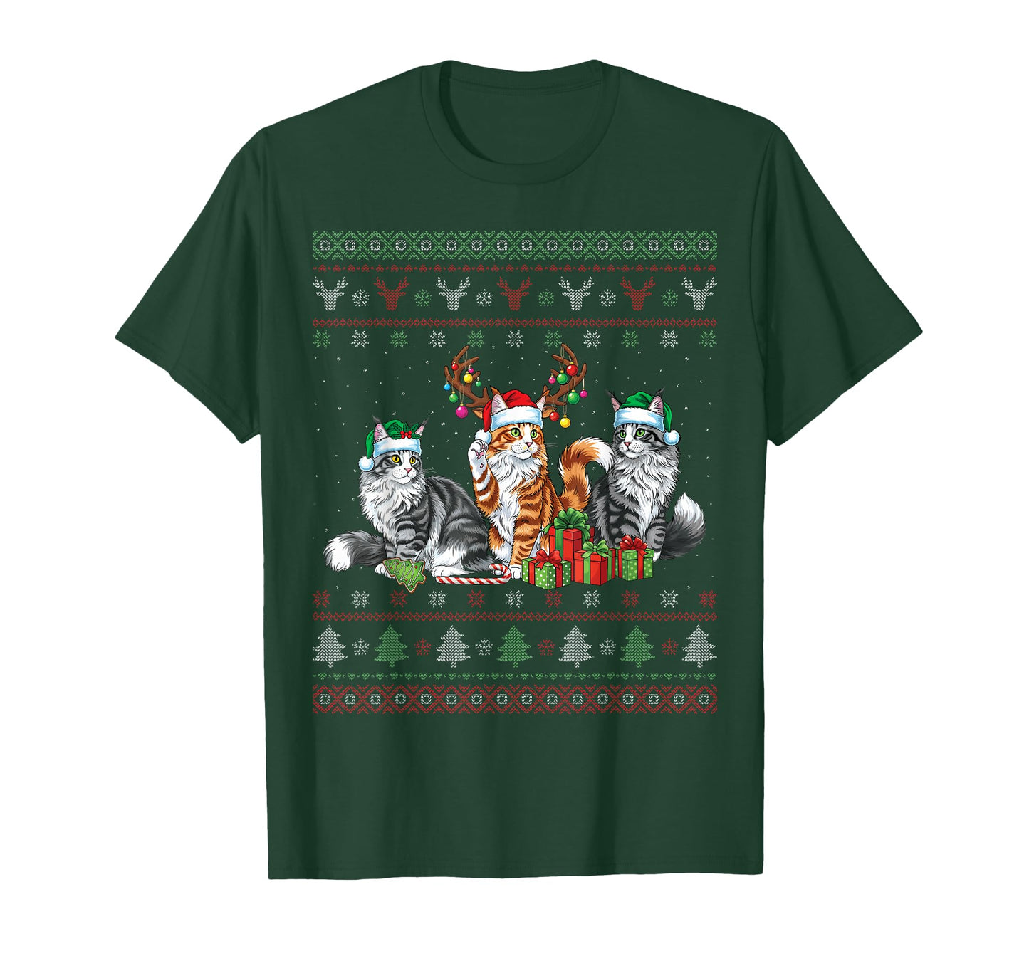 Cute Cats Happy Christmas Funny Ugly Christmas T-Shirt