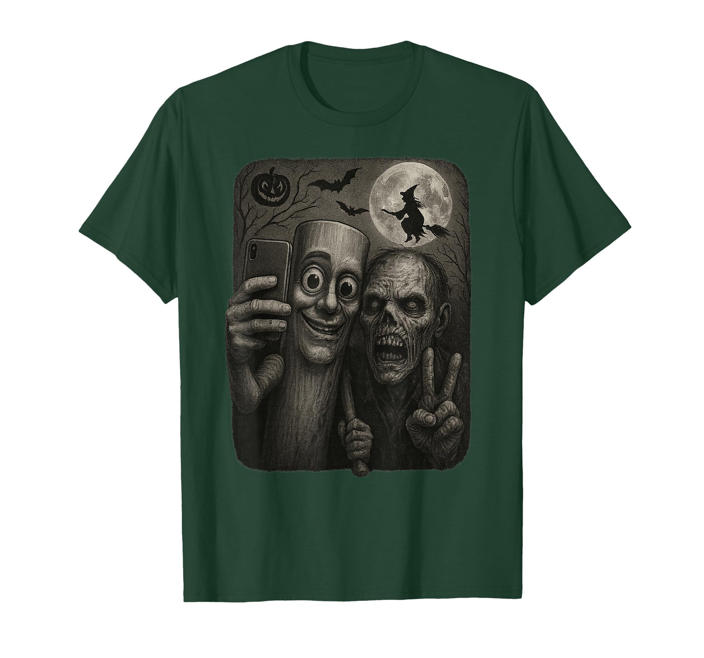 Halloween Tung Tung Tung sahur Zombie Selfie Witch brainrot T-Shirt